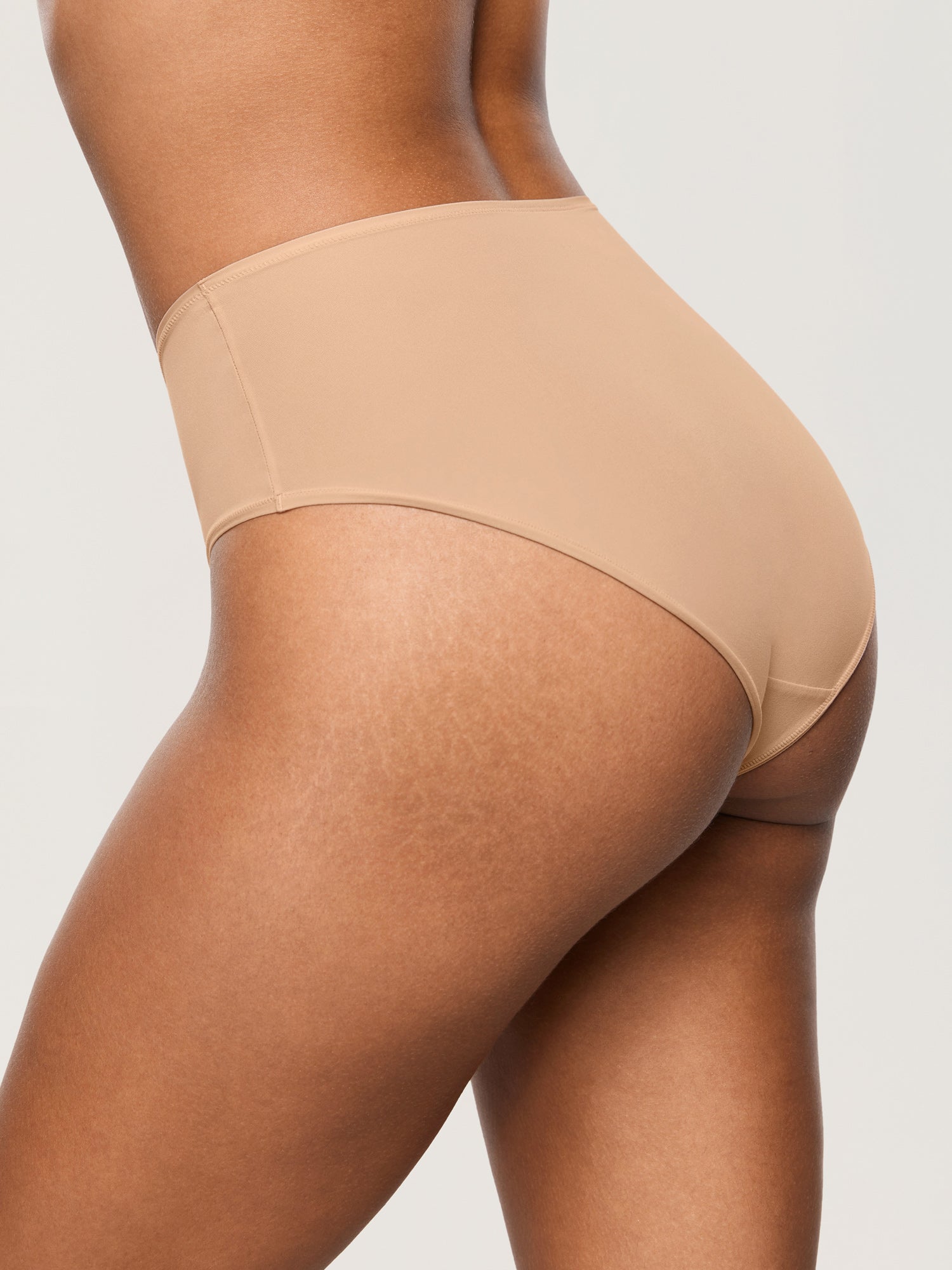 Inbarely® Soft Mid Waist Full Briefs 3 Pack Warm Beige (3pack)