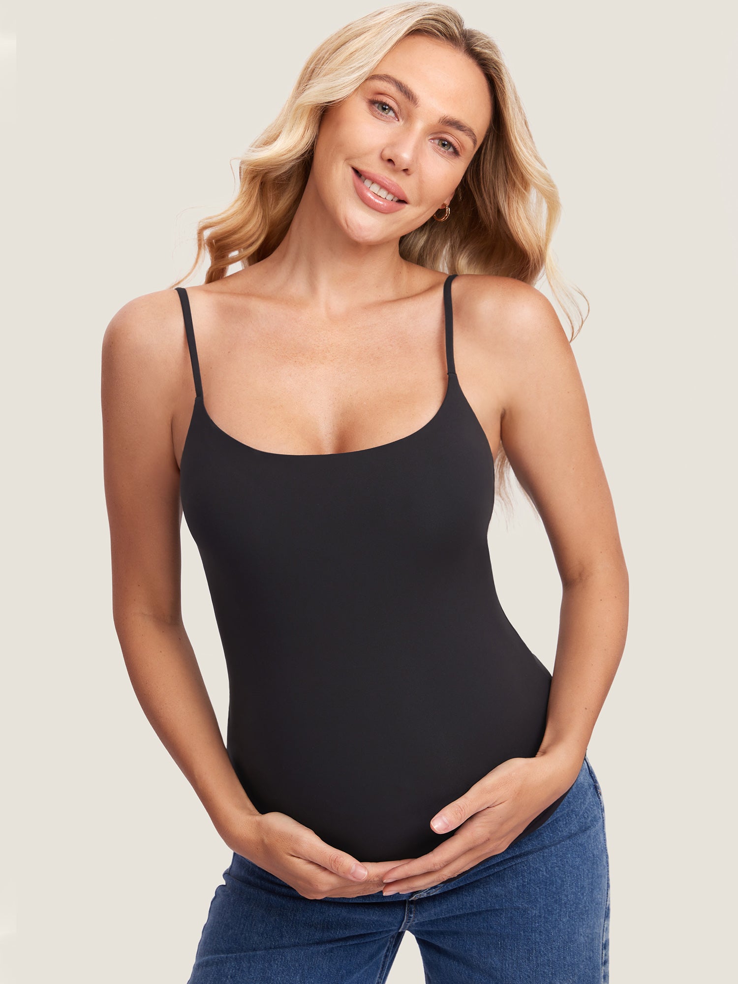 Inbarely® Maternity Camisole Tank Top Black