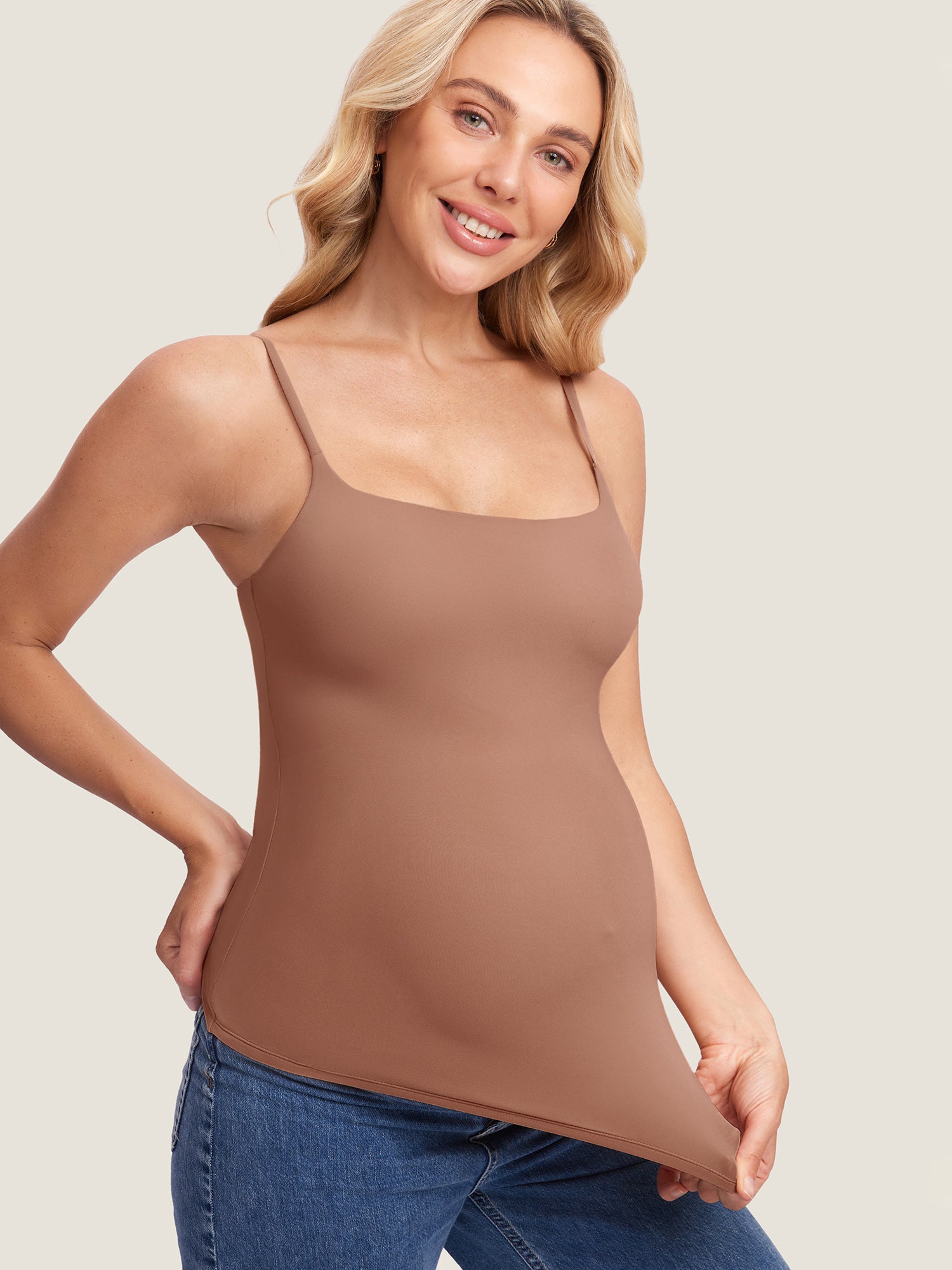 Inbarely® Maternity Camisole Tank Top Earth Brown