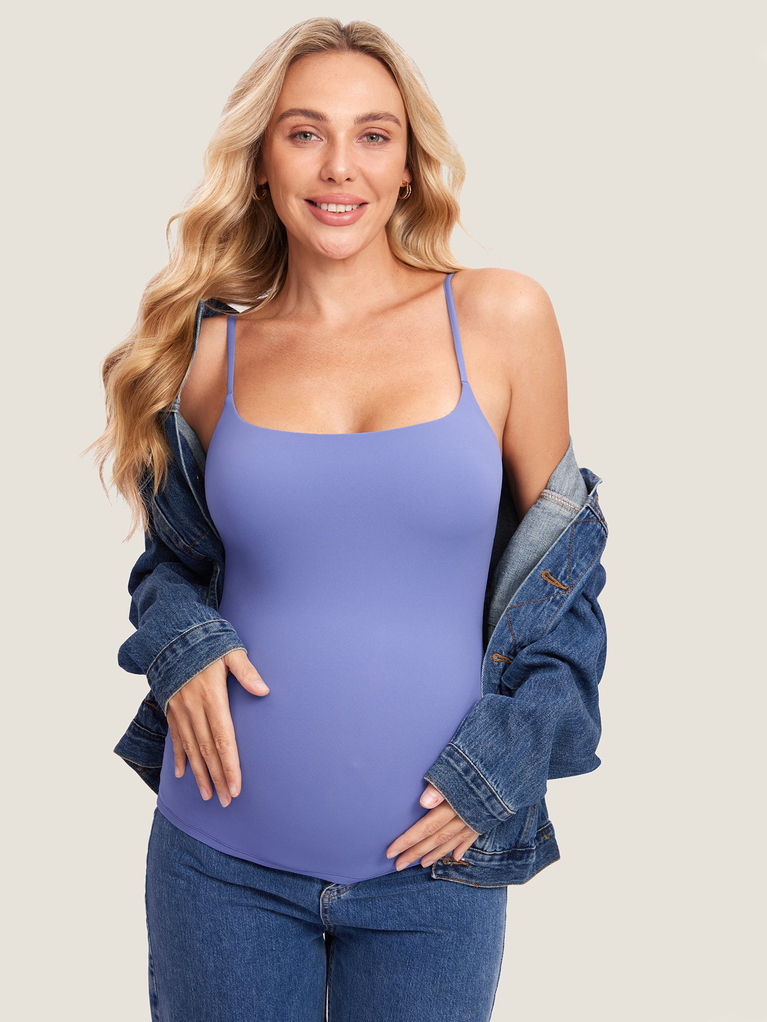 Inbarely® Maternity Camisole Tank Top Persian Blue