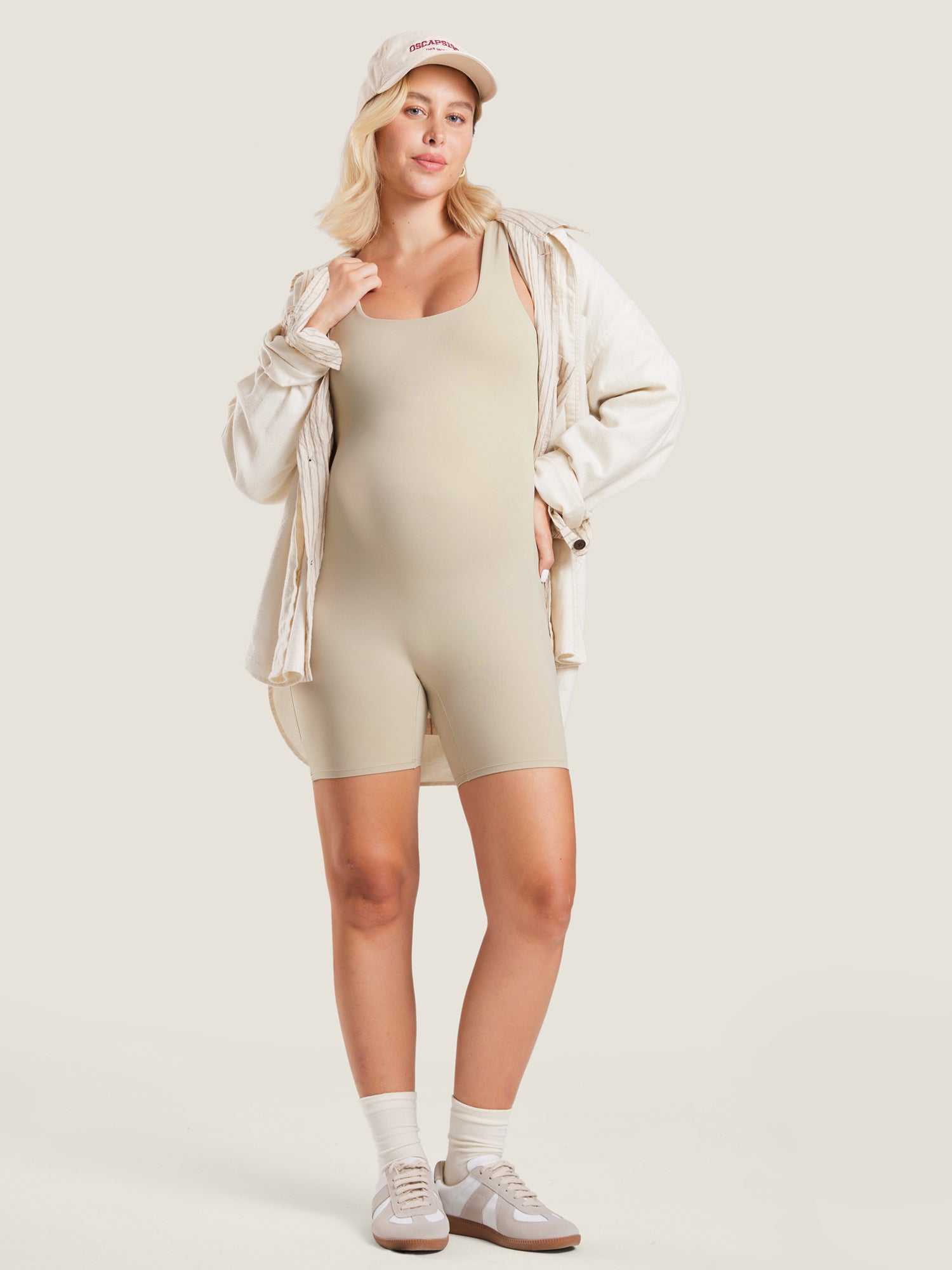 Natrelax® Maternity Romper Mojave Tan