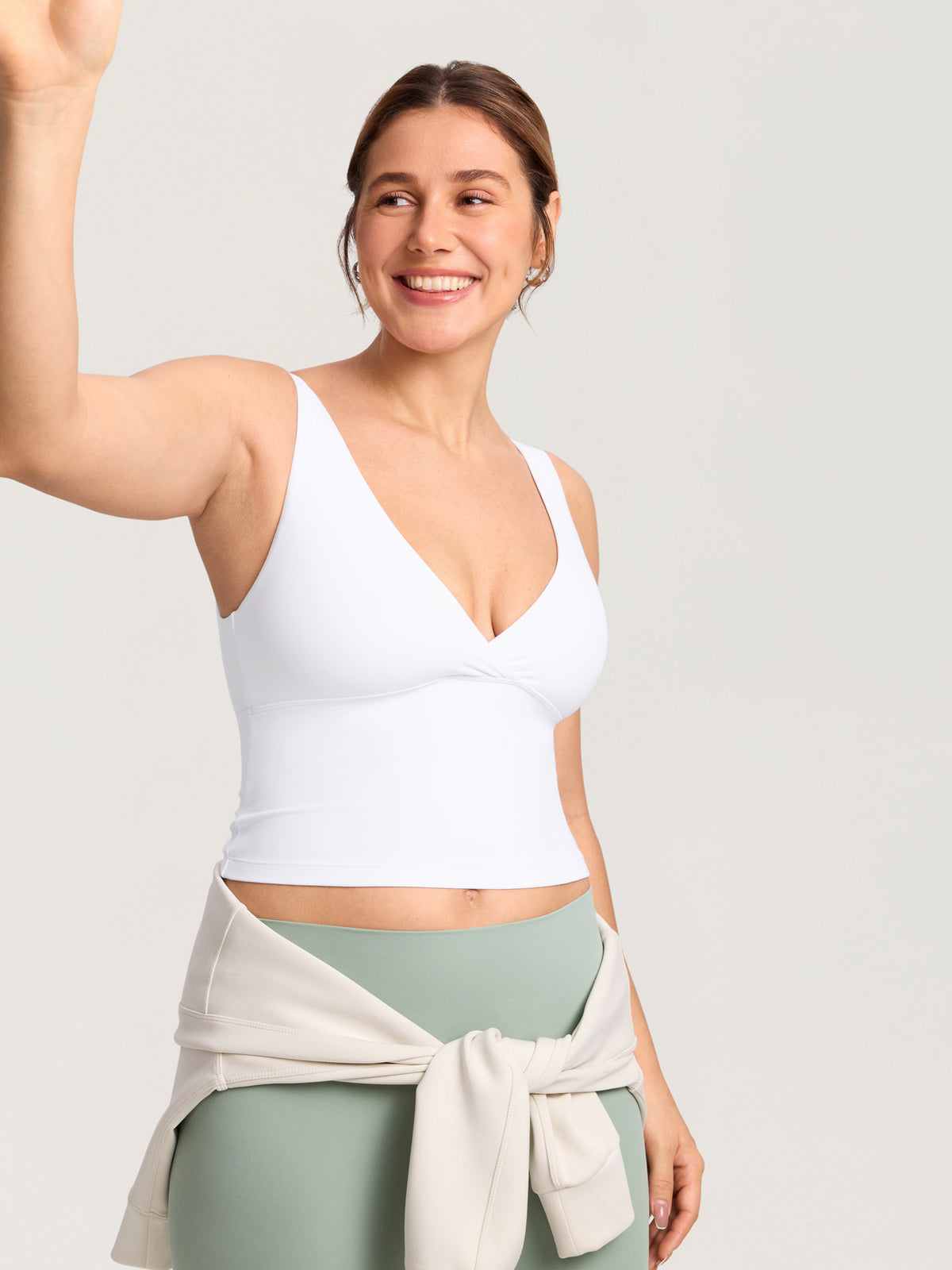 Natrelax® Crossover Nursing Crop Tank Top White