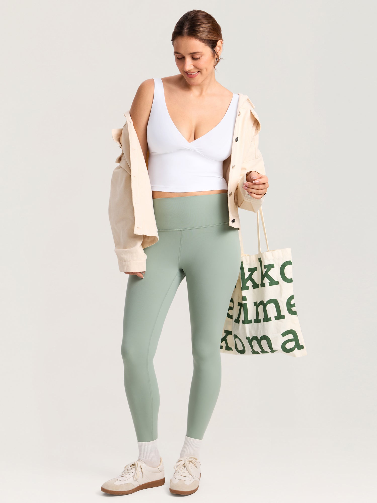 Natrelax® Crossover Nursing Crop Tank Top White