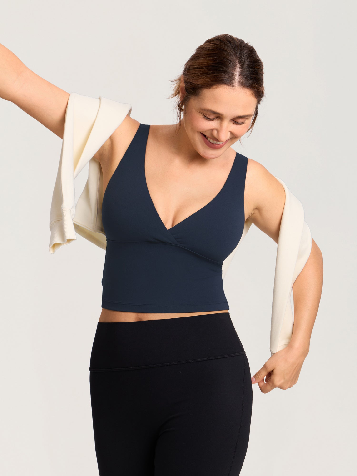 Natrelax® Crossover Nursing Crop Tank Top Twilight Blue