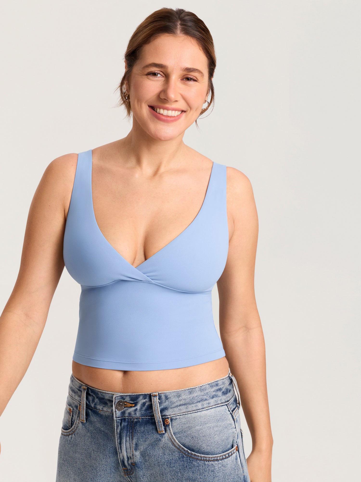 Natrelax® Crossover Nursing Crop Tank Top Moonlight Blue