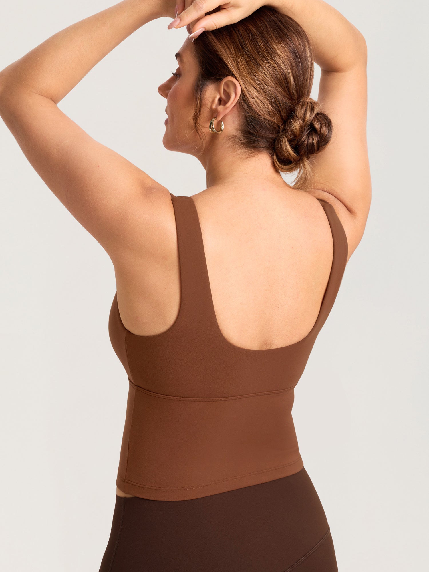 Natrelax® Crossover Nursing Crop Tank Top Croissant Brown