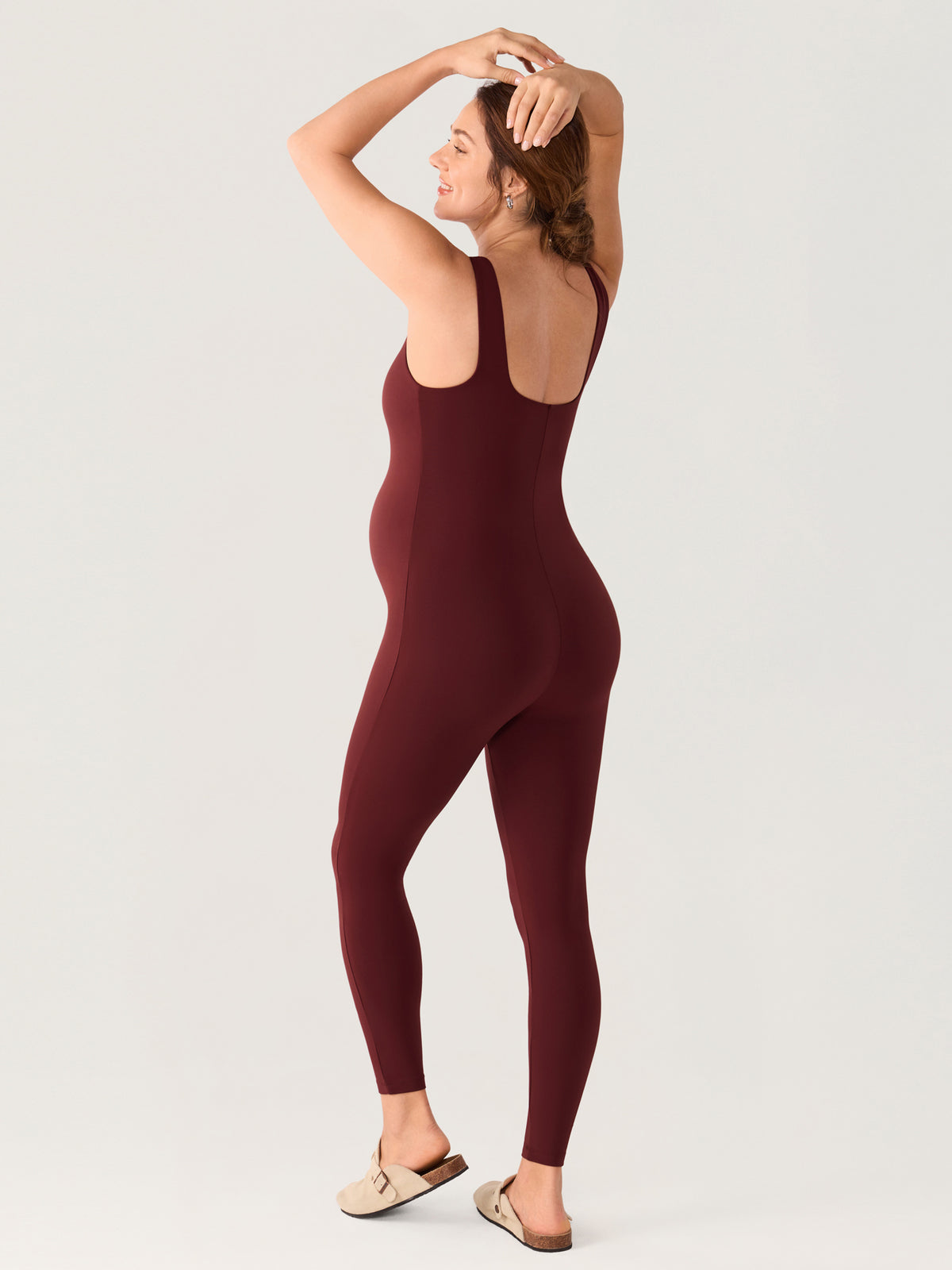Natrelax® Maternity Jumpsuit 25" Red Merlot