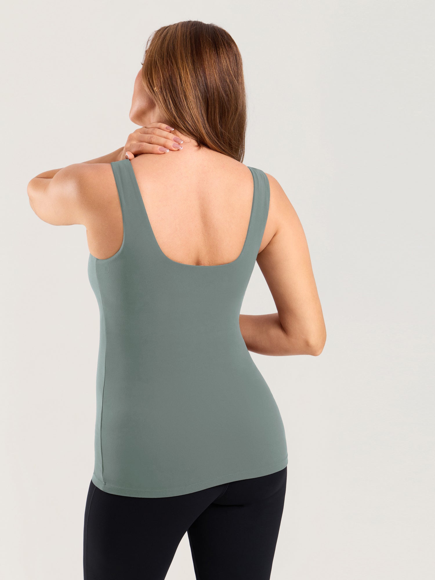 MOMANDA Naterlax® V Neck Nursing Tank Top Grey Sage