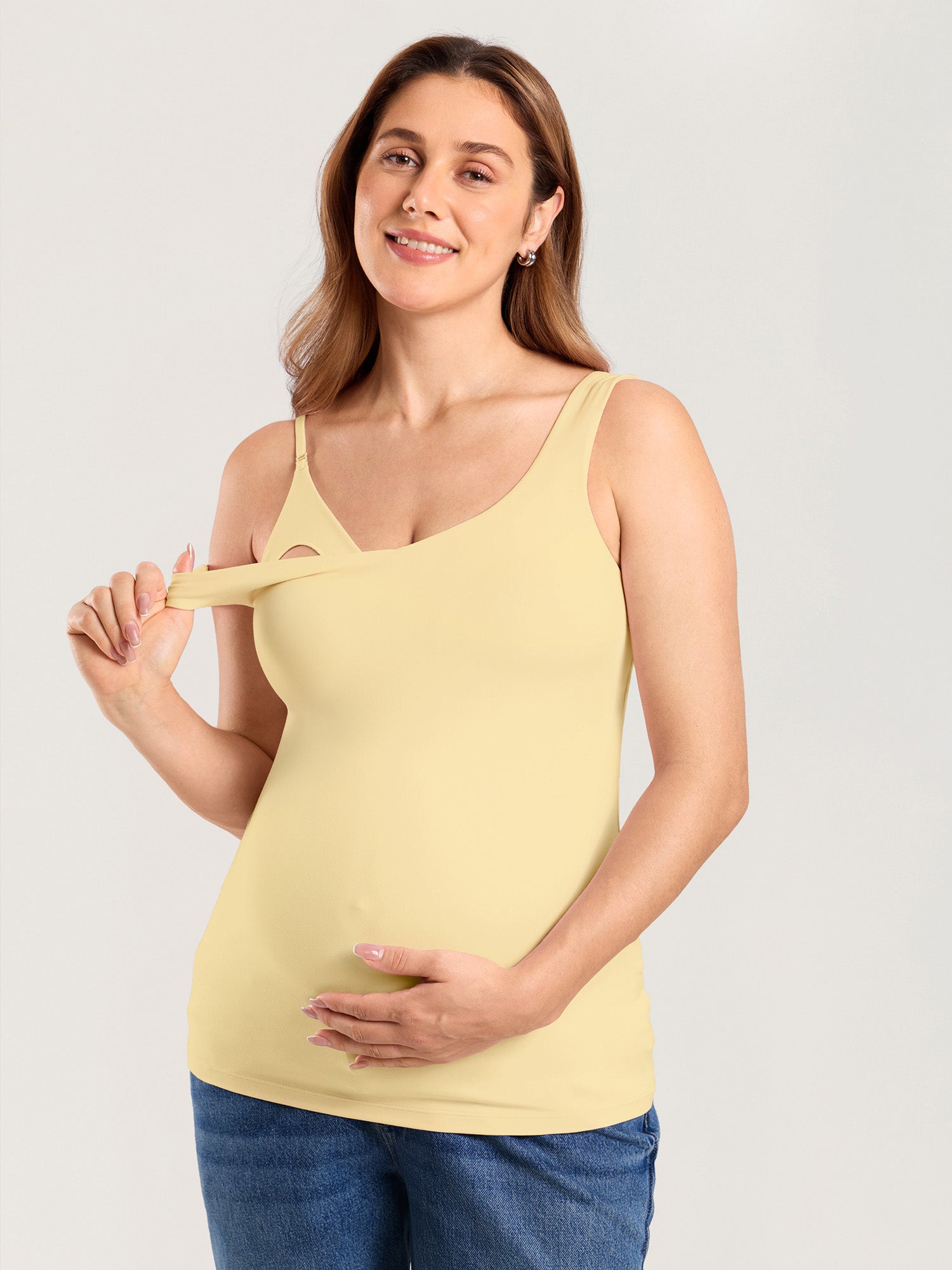 MOMANDA Naterlax® V Neck Nursing Tank Top Butter