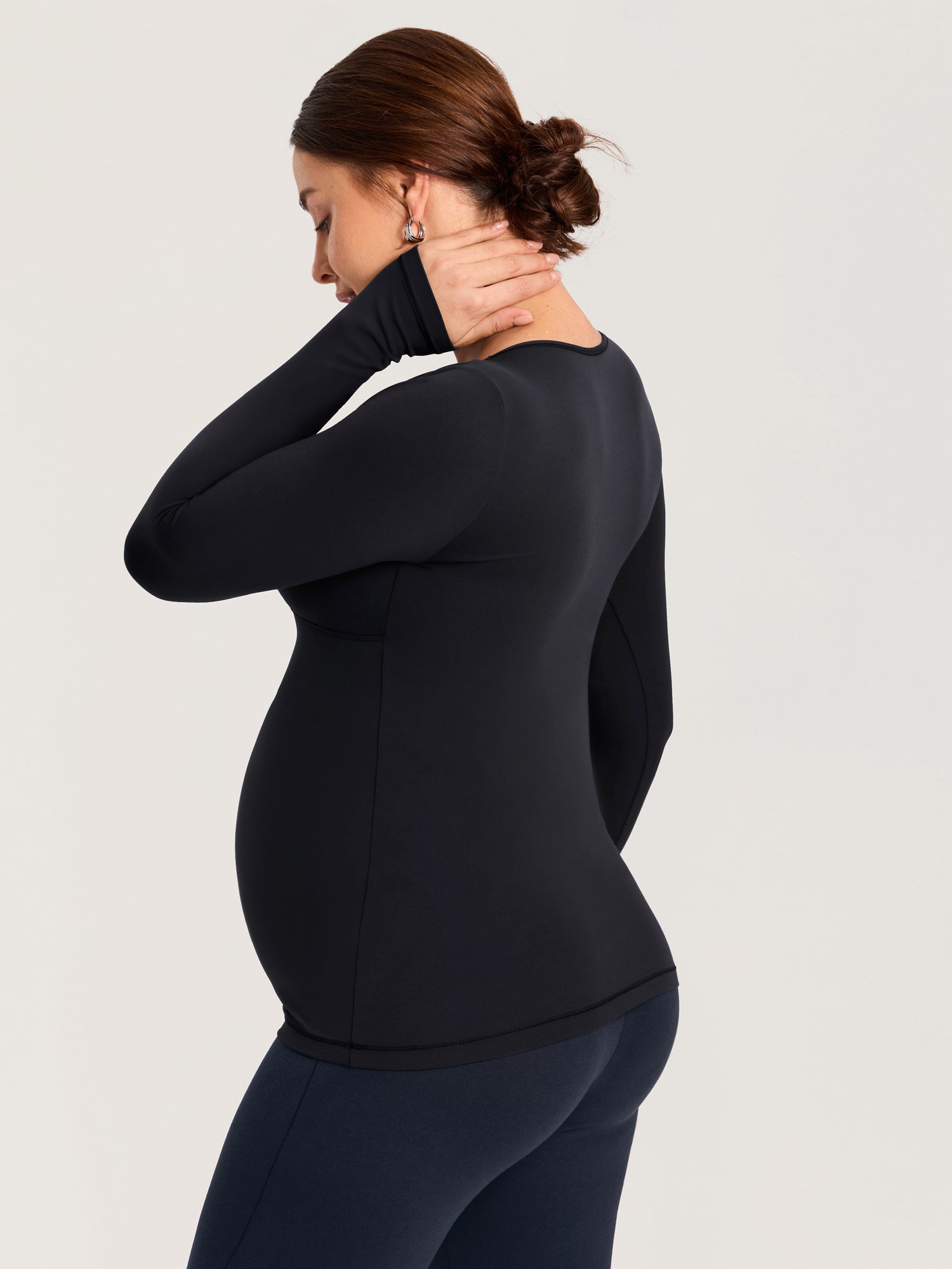 AirSoft Crossover Maternity & Nursing Top - Long Sleeves Black