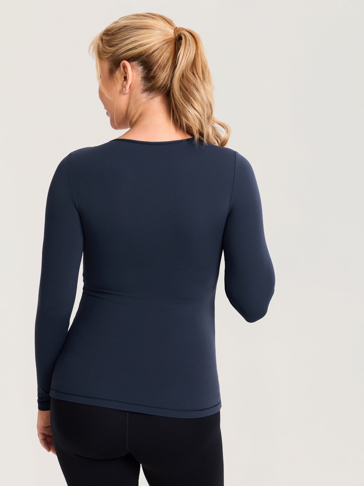 AirSoft Crossover Maternity & Nursing Top - Long Sleeves Twilight Blue