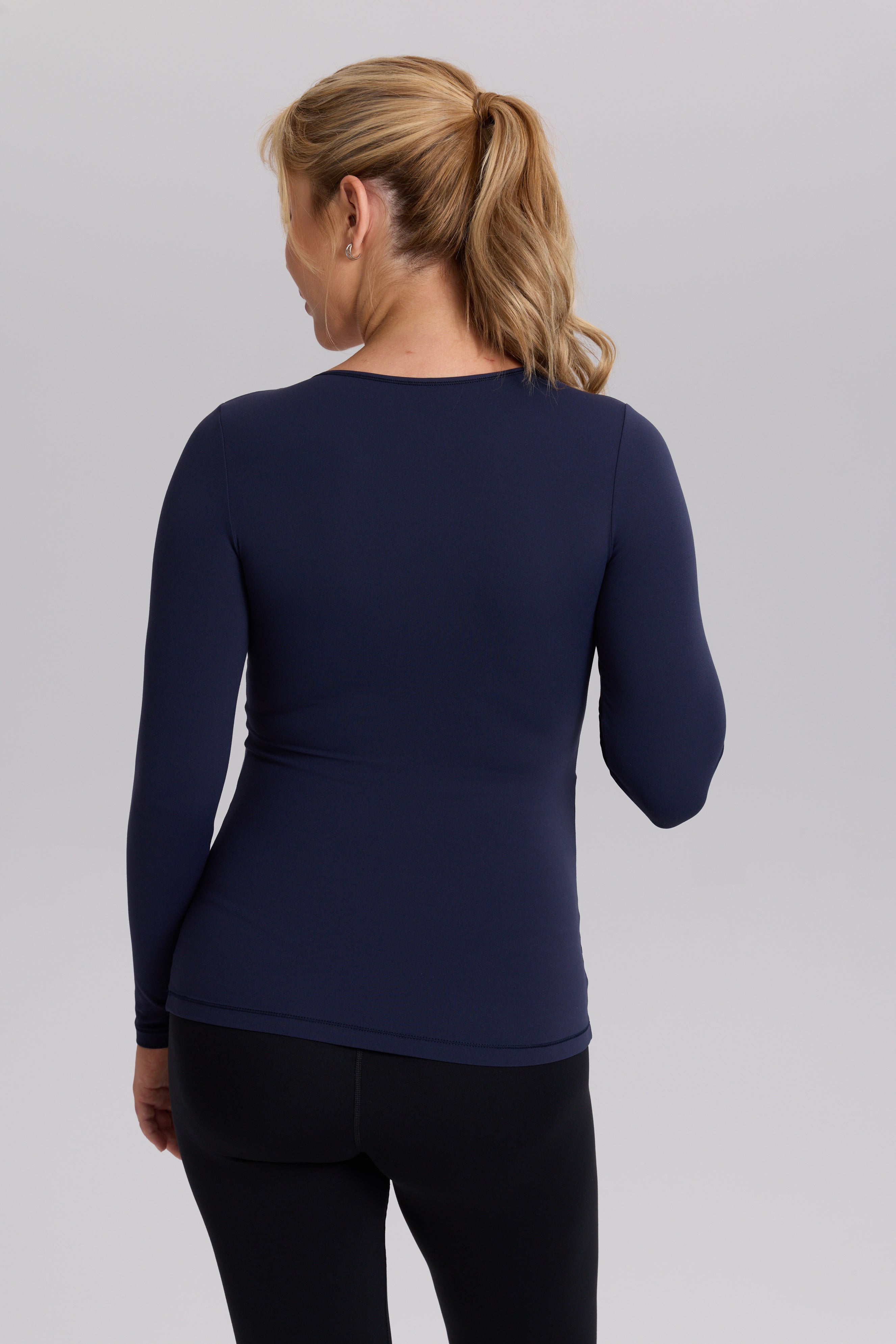AirSoft Crossover Maternity & Nursing Top - Long Sleeves Twilight Blue
