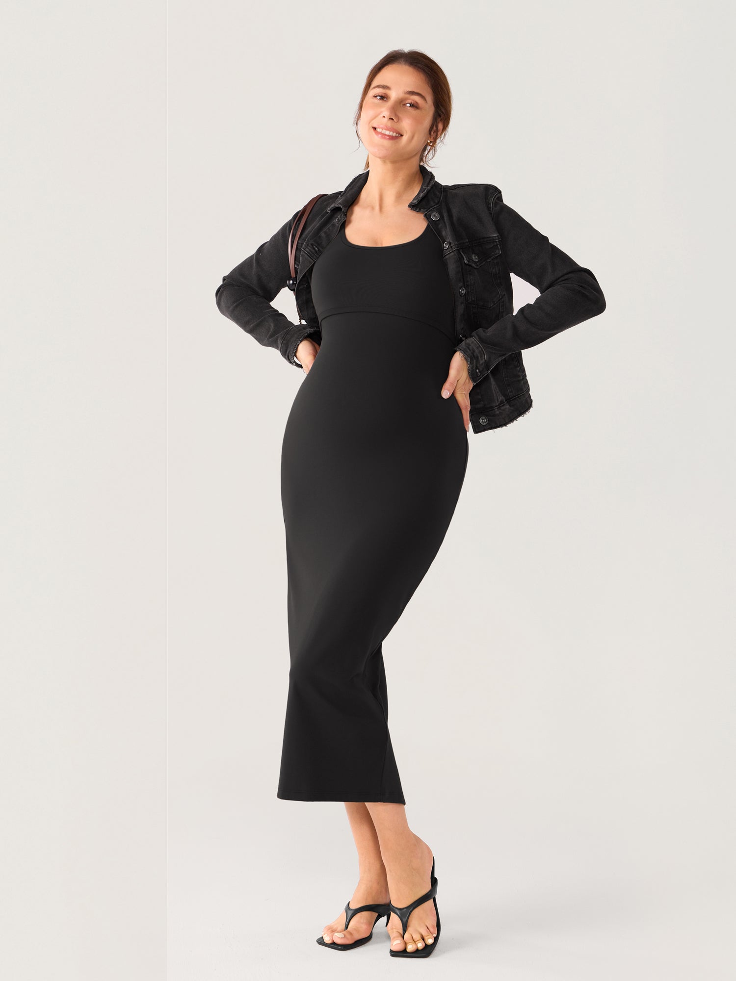 Natrelax® Maternity & Nursing Babycon Maxi Dress Black