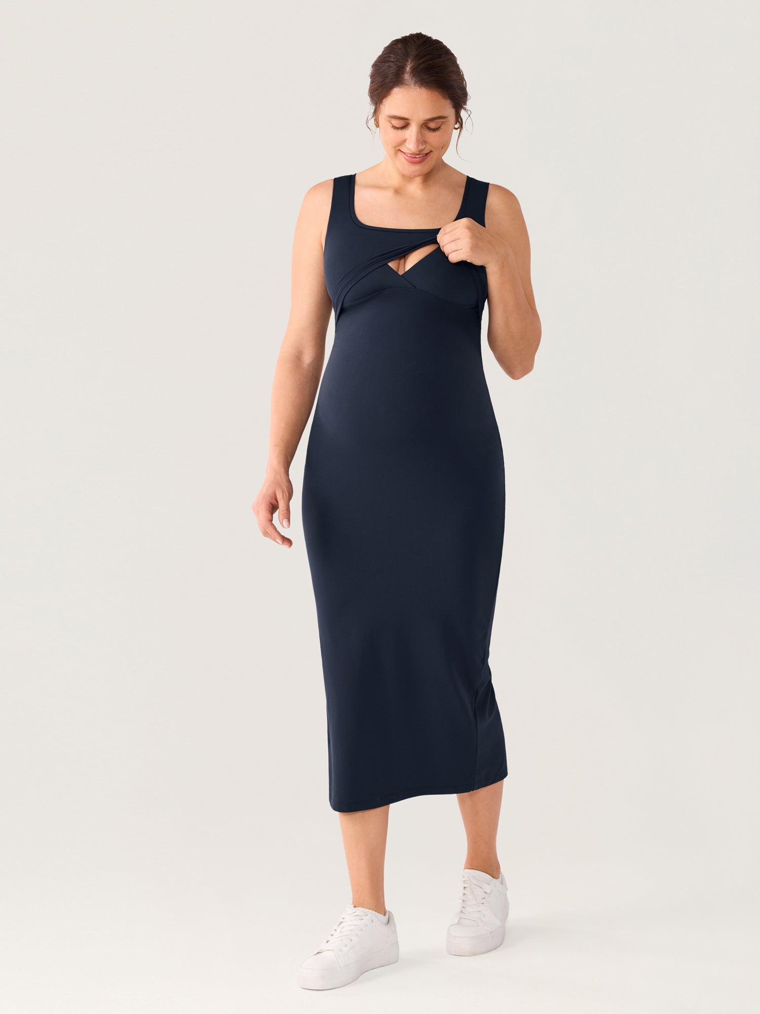Natrelax Hidden Crossover Babycon Maxi Dress / Twilight Blue / L Natrelax Hidden Crossover Babycon Maxi Dress / Twilight Blue / L