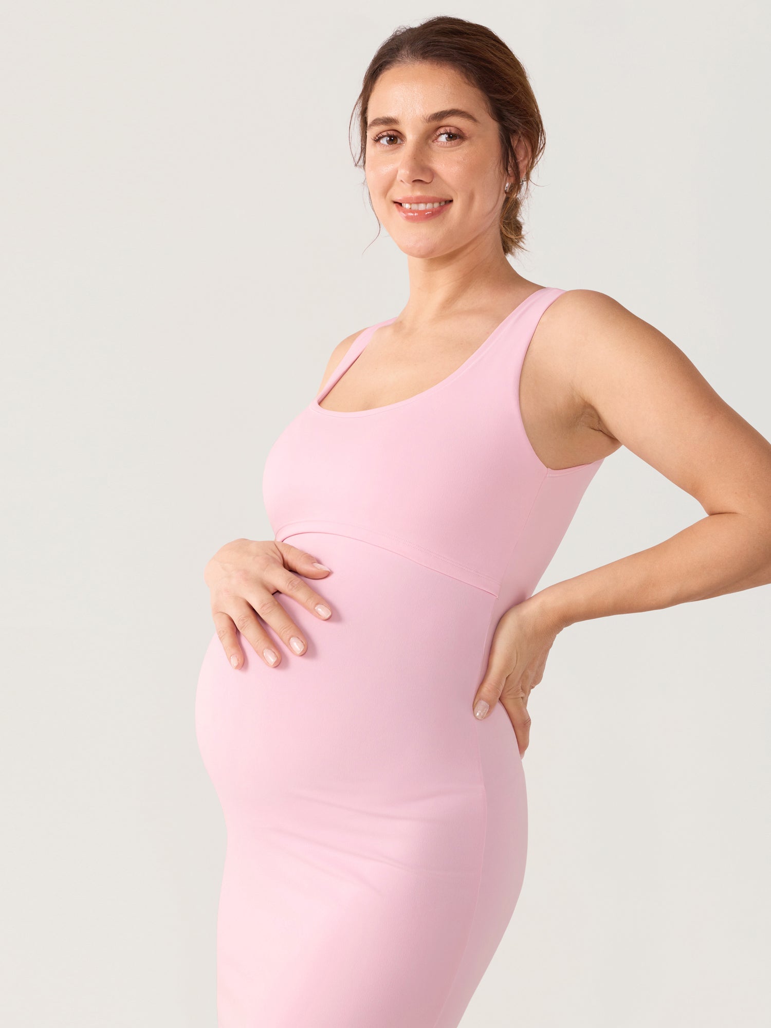 Natrelax® Maternity & Nursing Babycon Maxi Dress Sweet Pink
