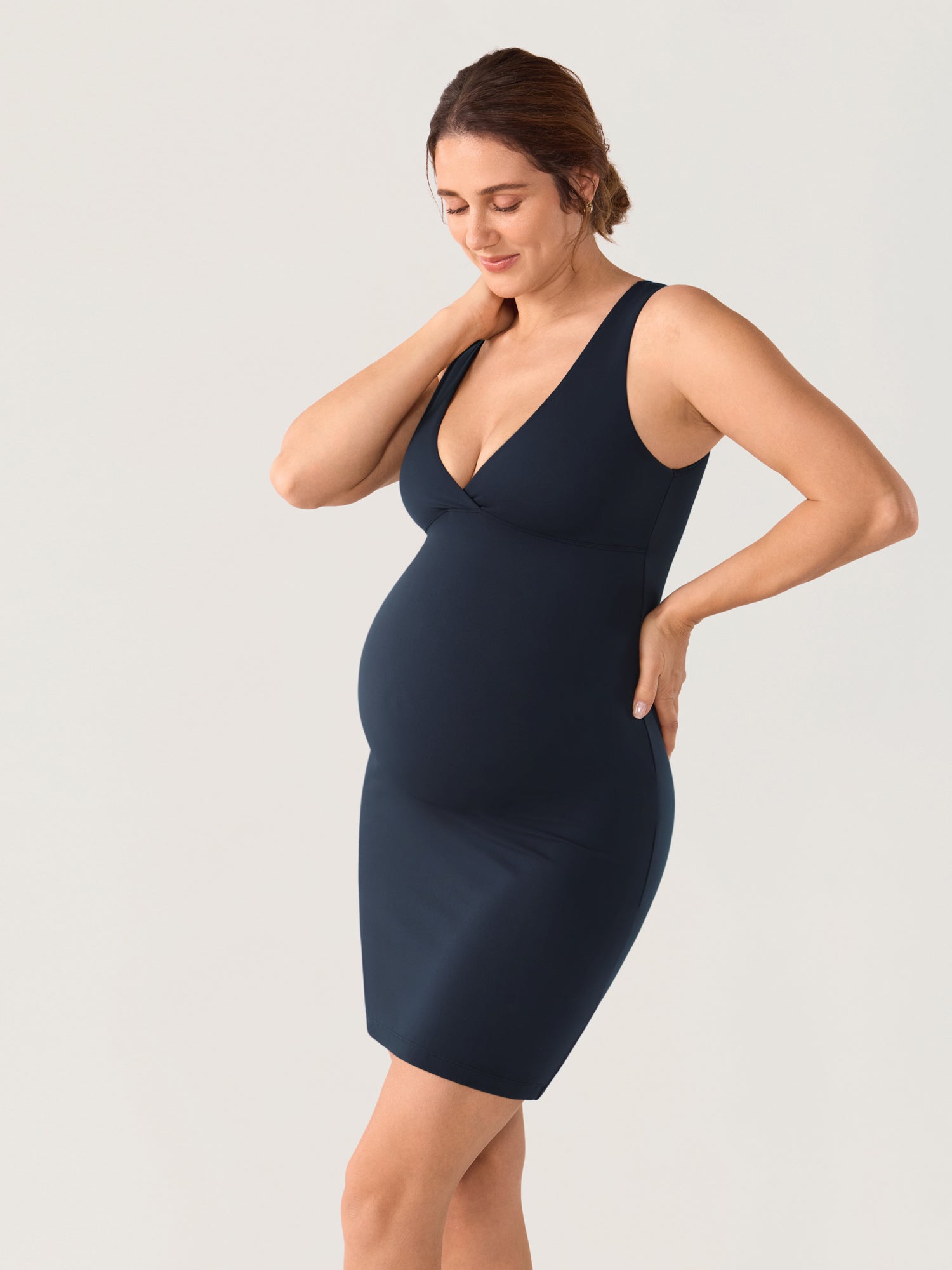 nursing mini dress Natrelax Crossover Maternity & Nursing Mini Dress Clay Brown / L