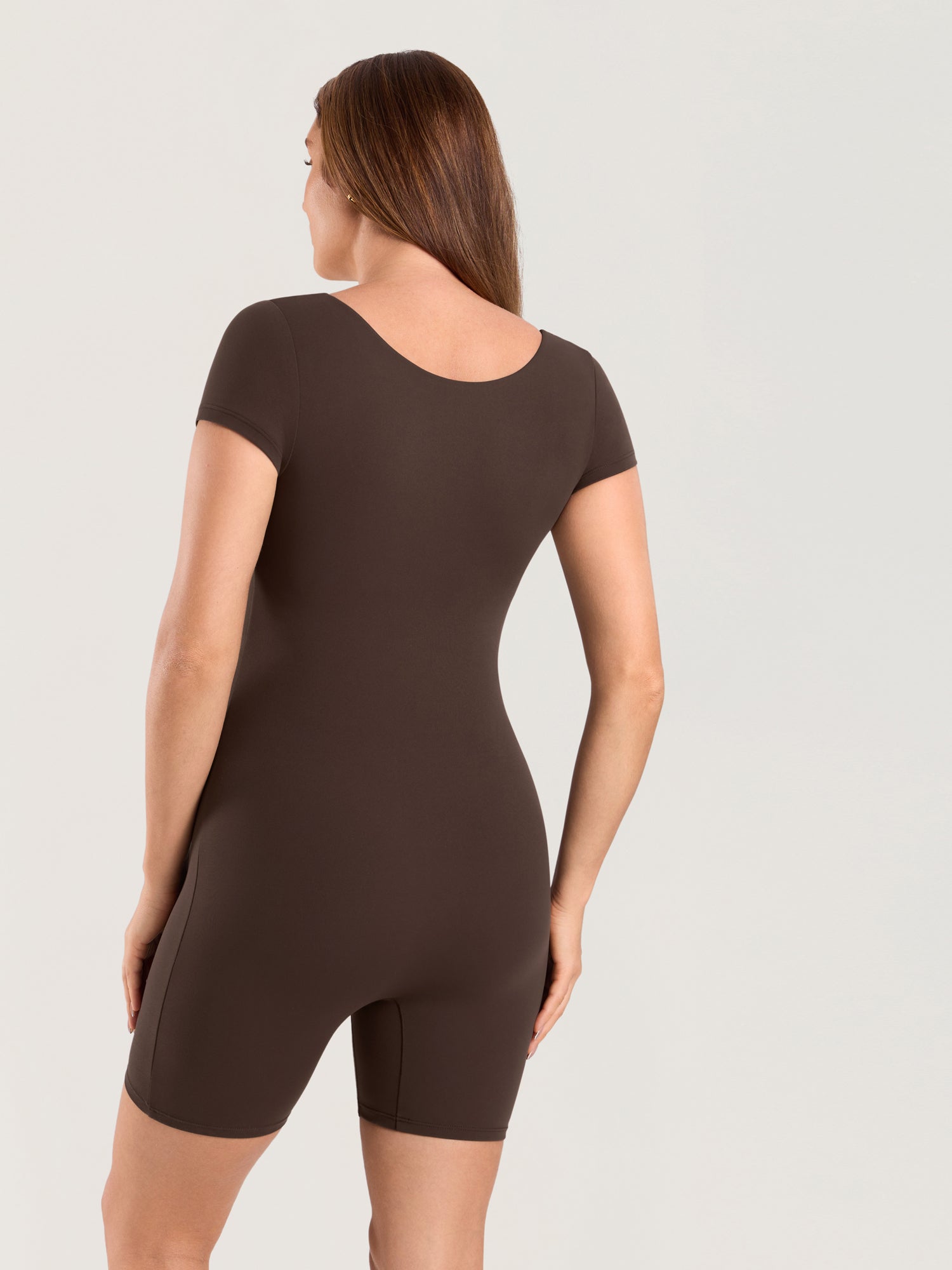 Natrelax® Maternity Short Sleeve Romper Clay Brown