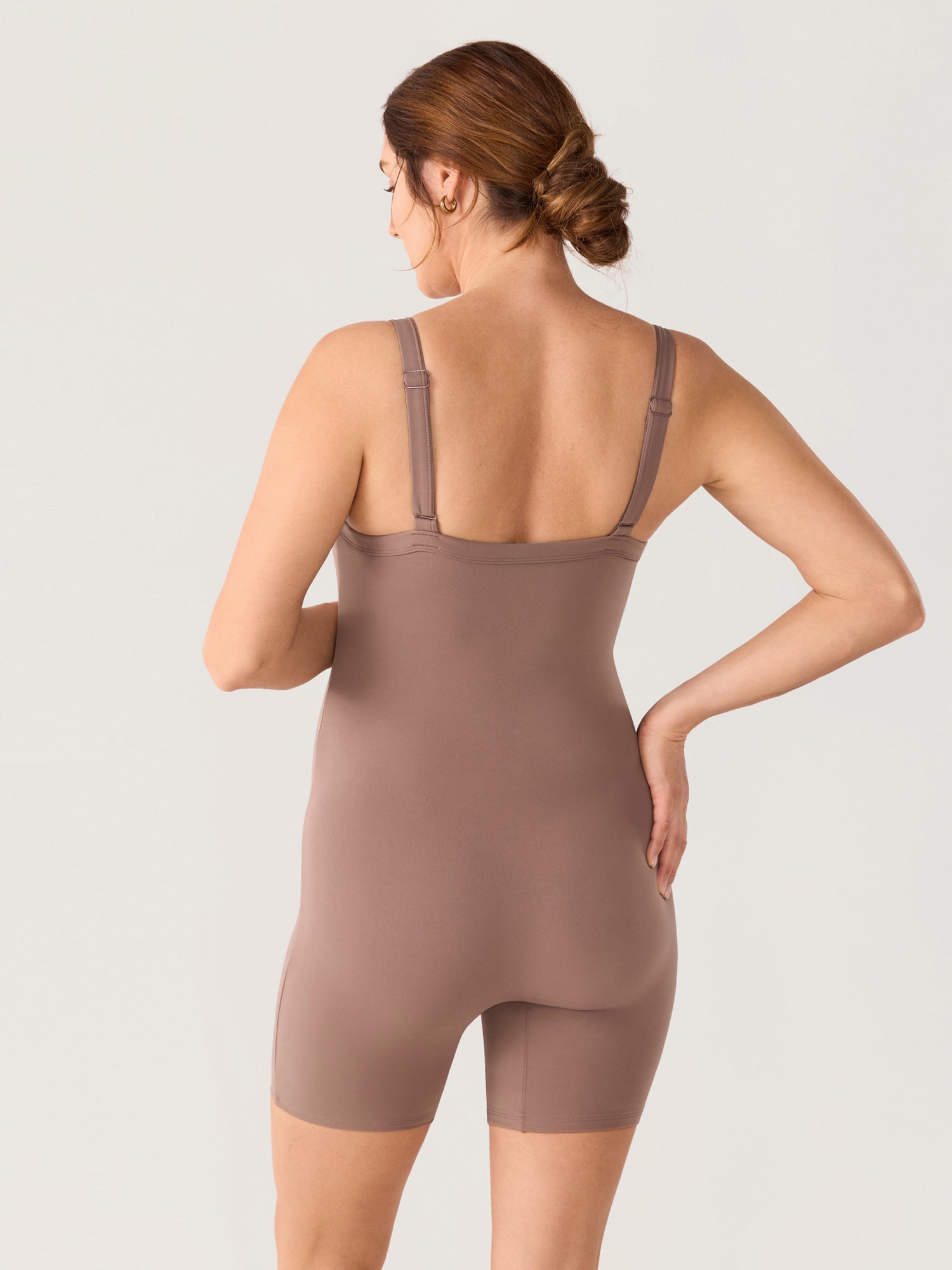 Natrelax® Maternity Cami Romper - Built-in Pads Brown Purple
