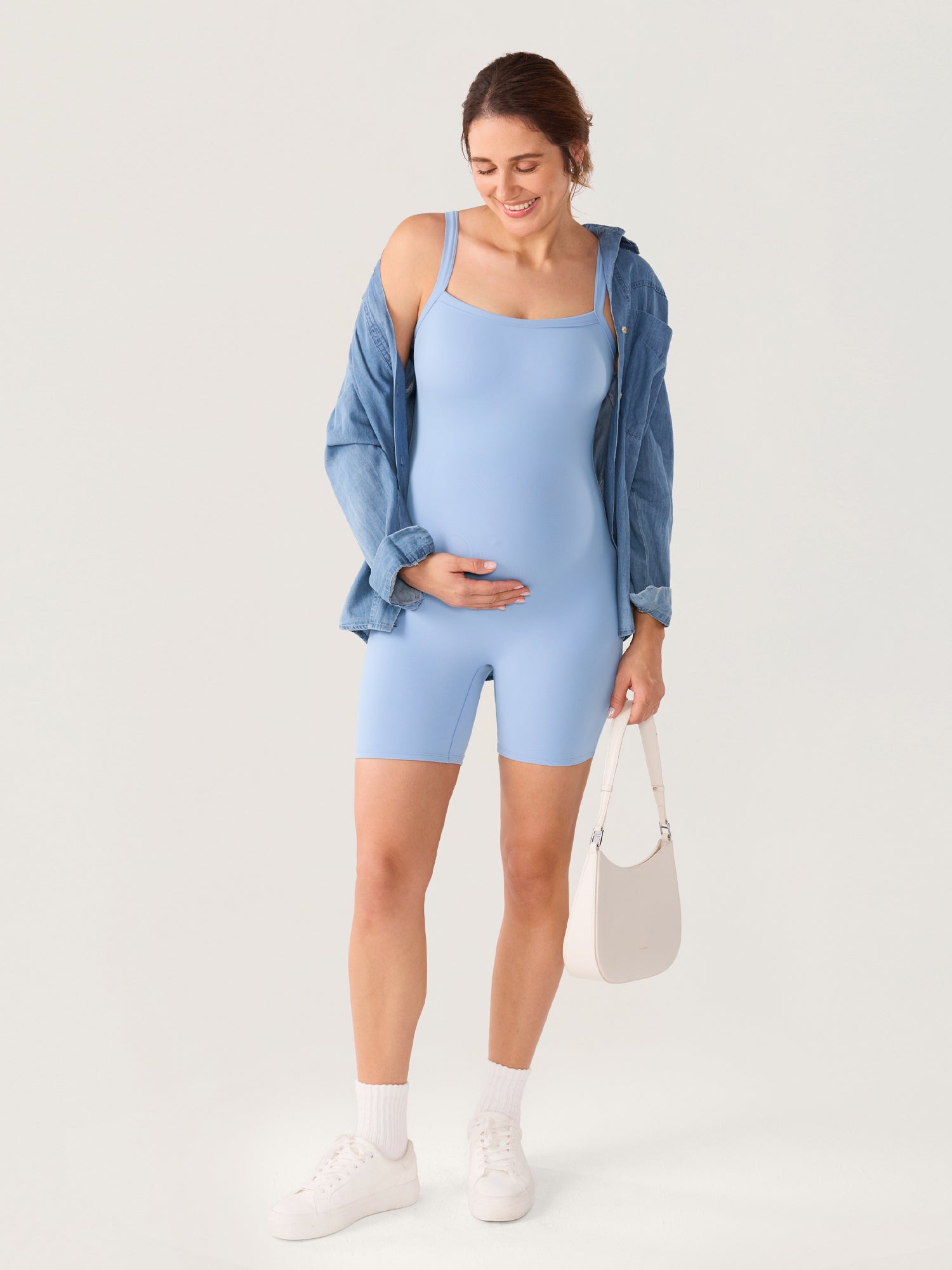 Natrelax® Maternity Cami Romper - Built-in Pads Moonlight Blue