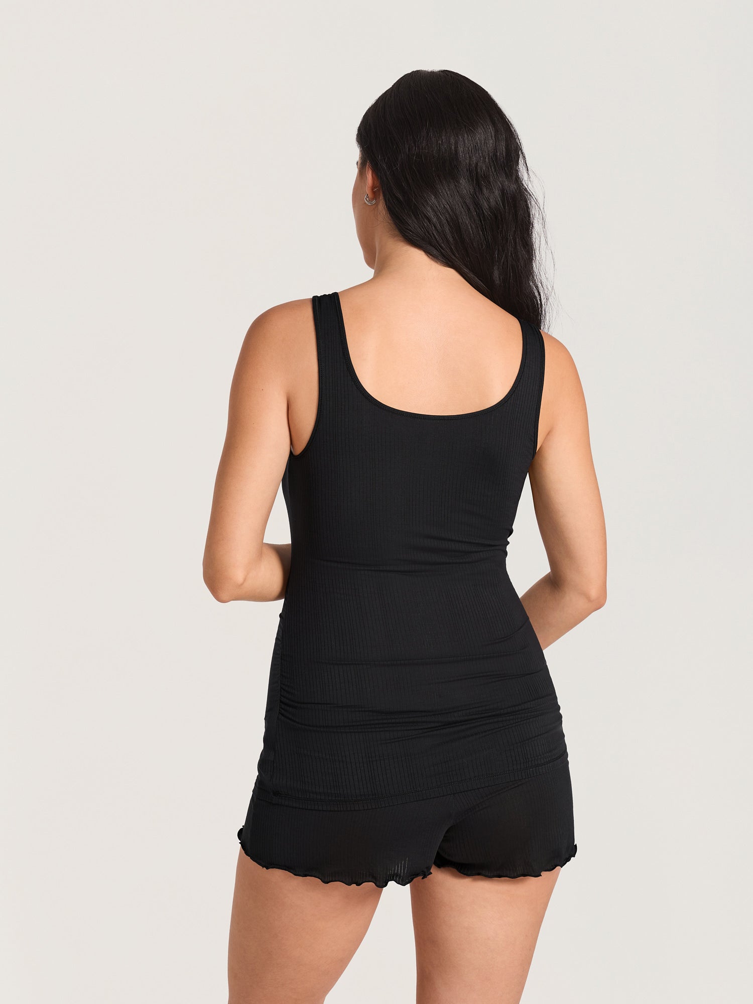 Naturveil Modal Ribbed Maternity Lounge Tank Black
