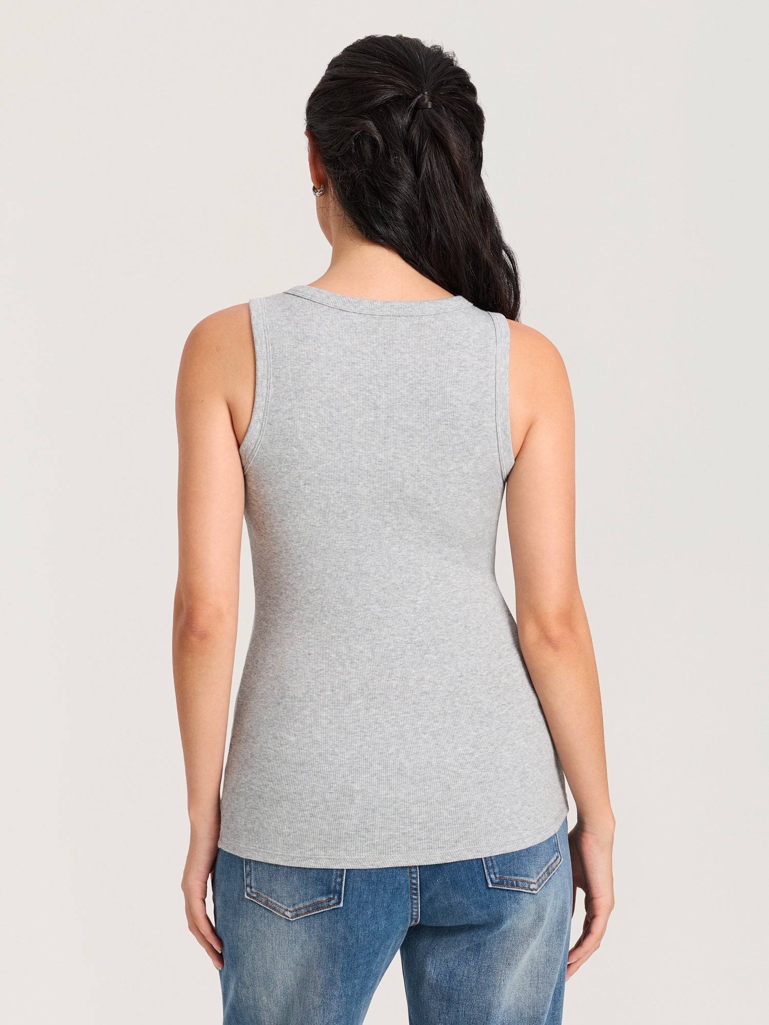 Cotton Rib Crew Neck Maternity Tank Top