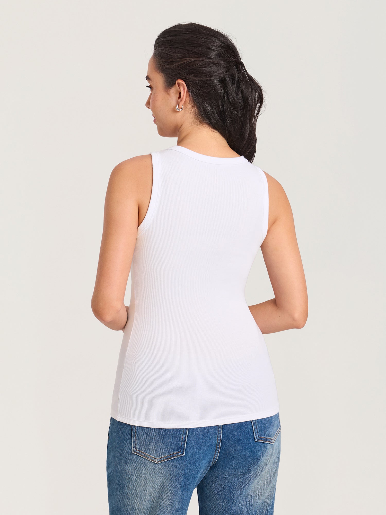 Cotton Rib Crew Neck Maternity Tank Top
