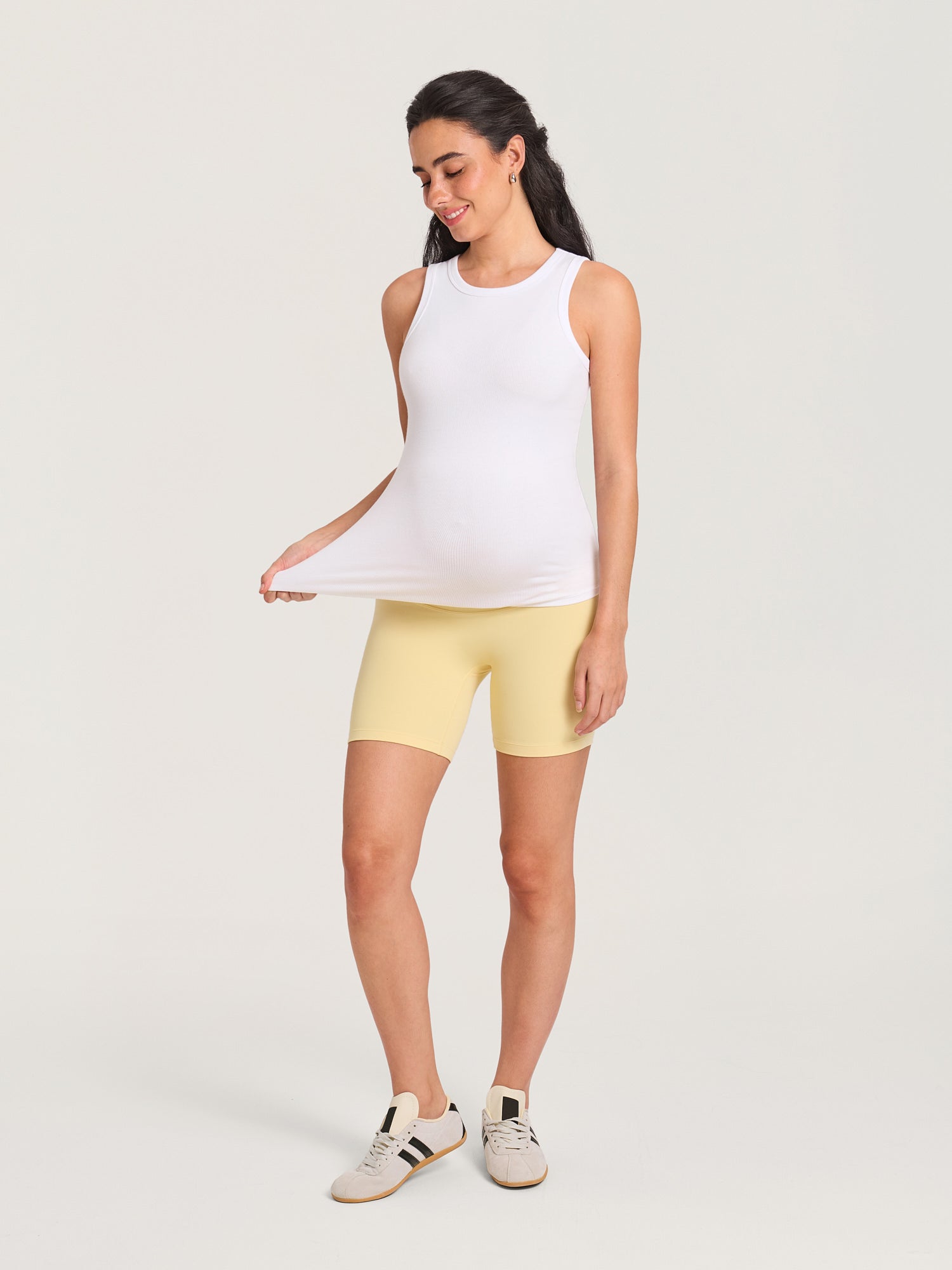 Cotton Rib Crew Neck Maternity Tank Top