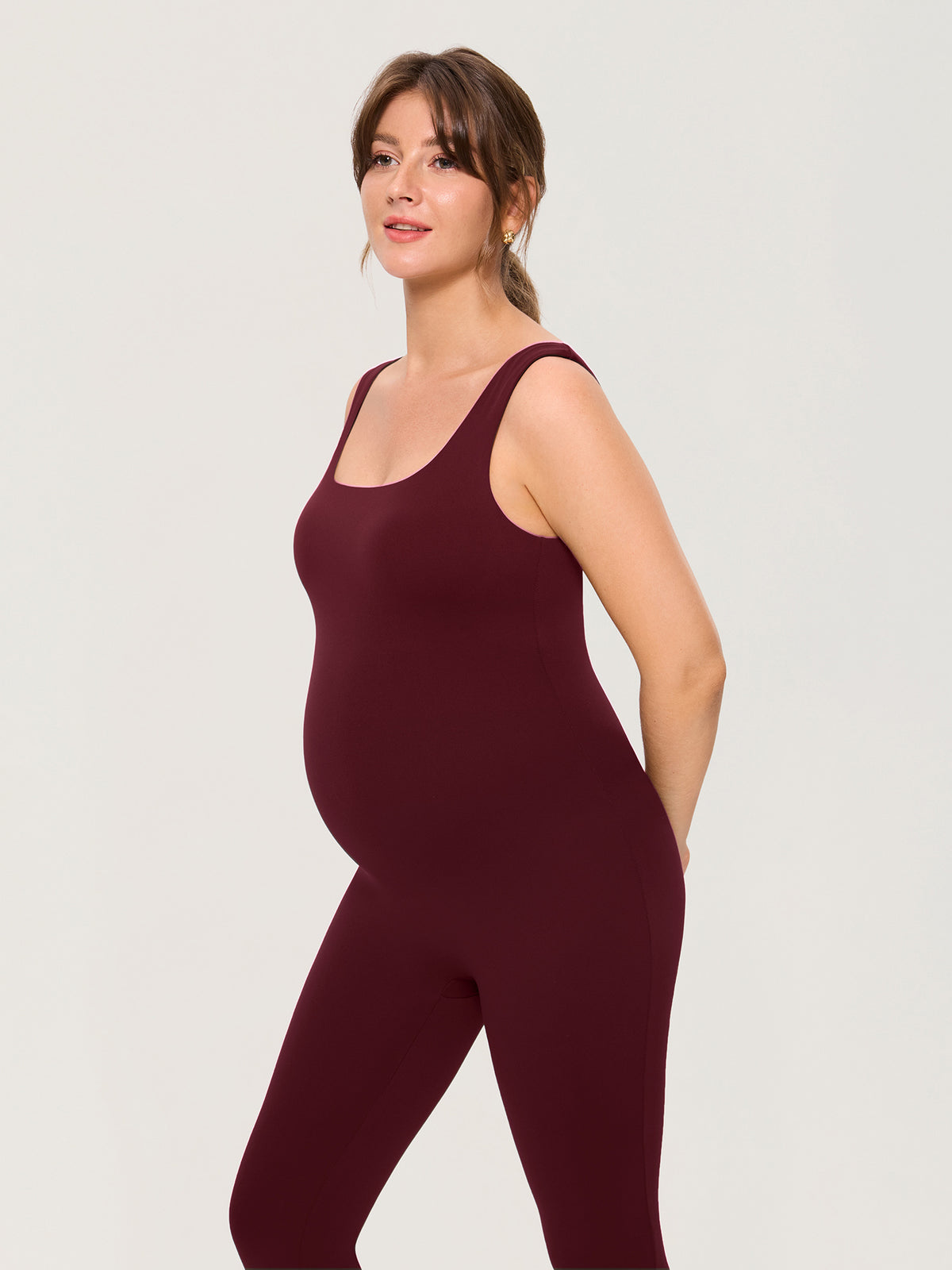 Natrelax® Maternity Jumpsuit 28" Red Merlot