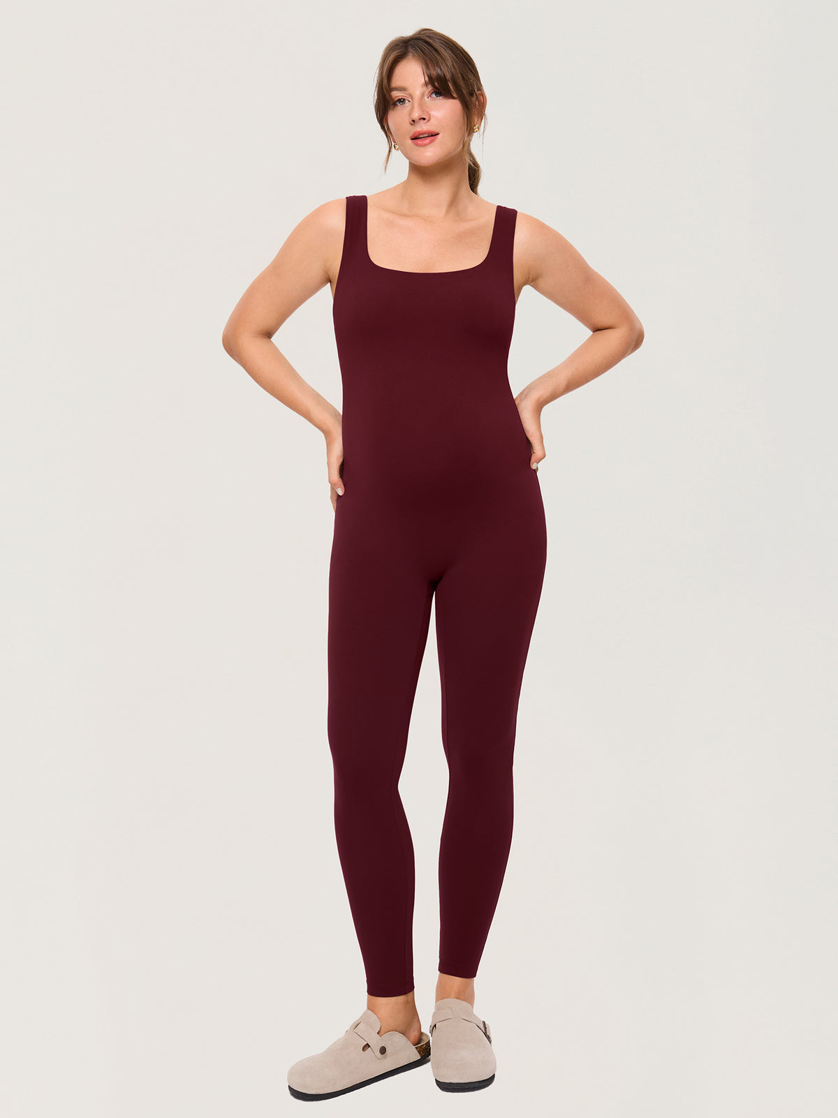 Natrelax® Maternity Jumpsuit 28" Red Merlot