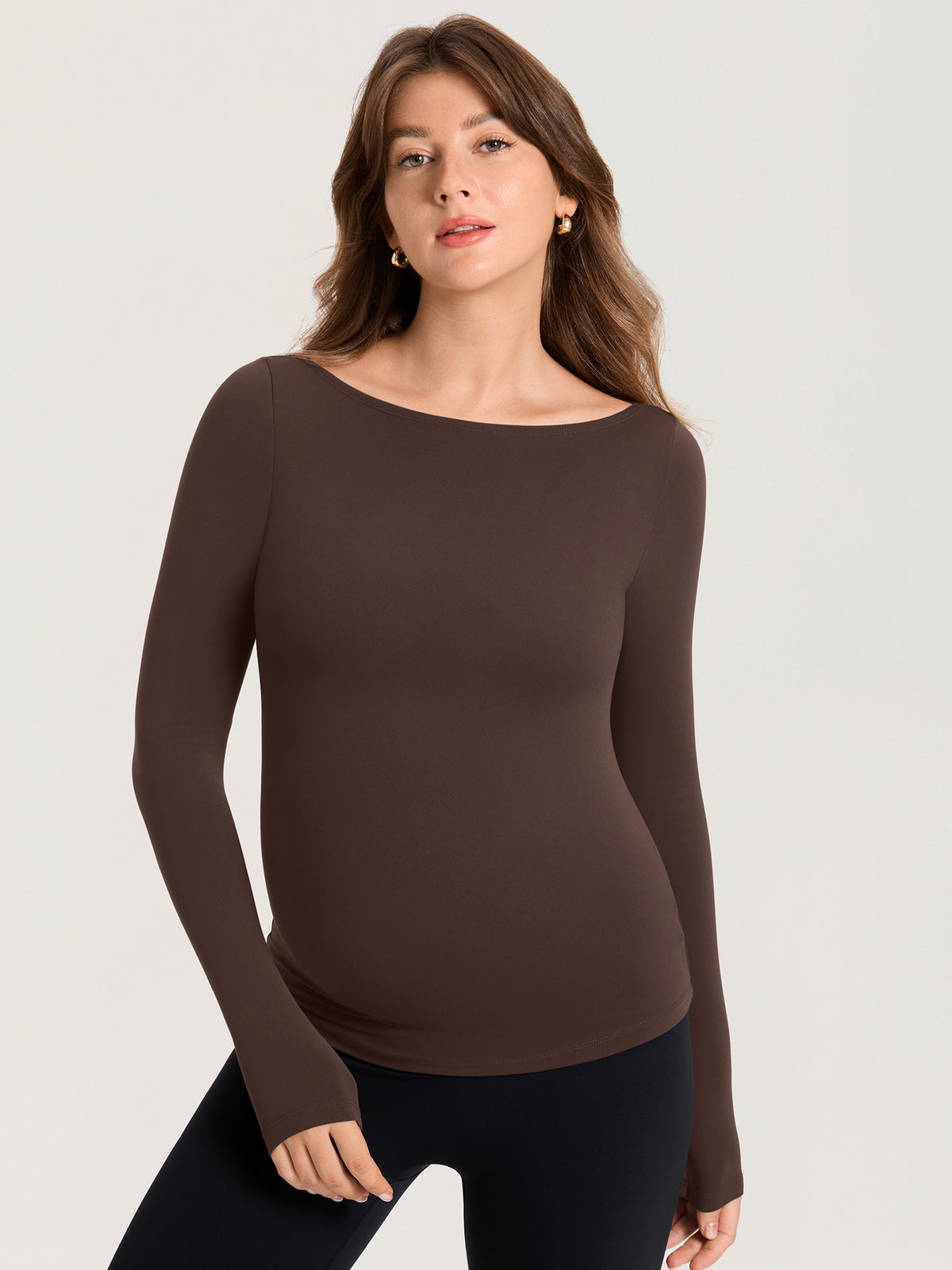 AirSofta Boatneck Maternity Top - Long Sleeves