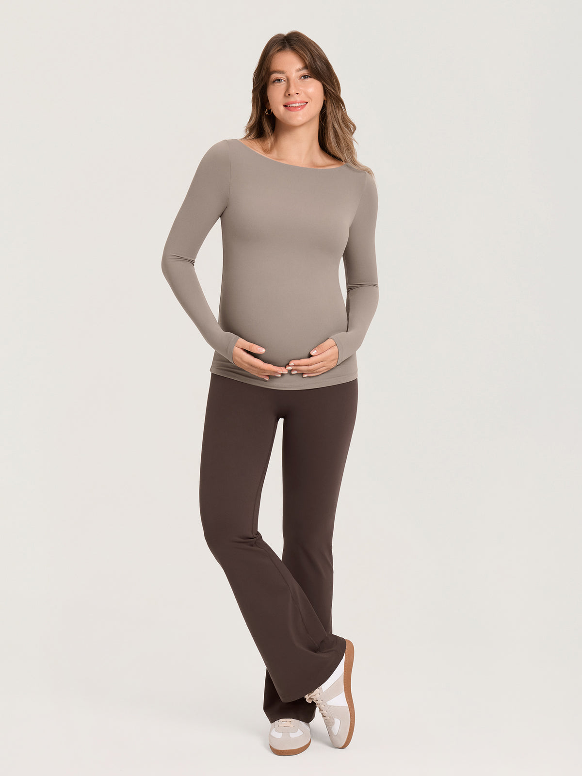 AirSofta Boatneck Maternity Top - Long Sleeves