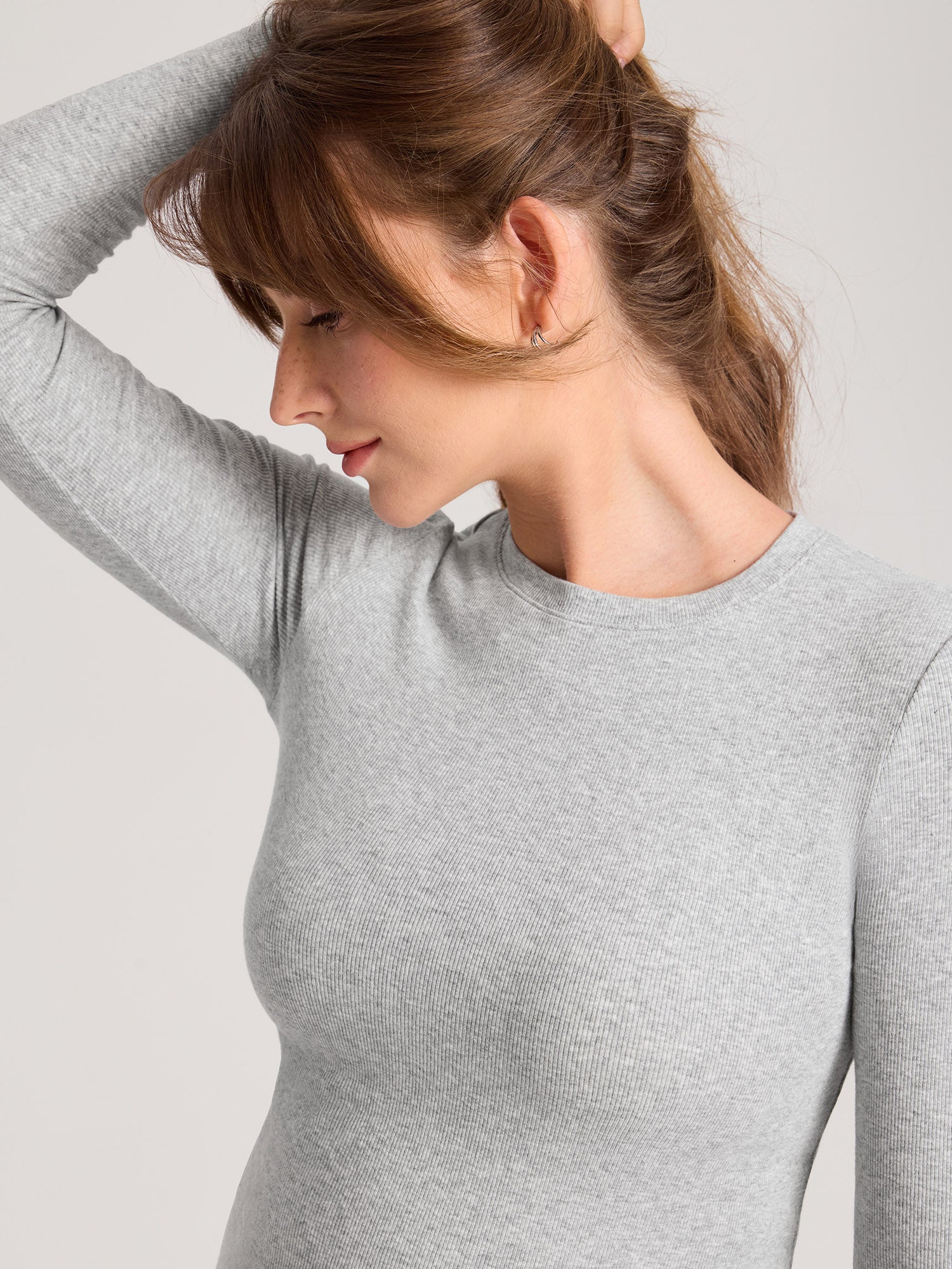 Cotton Rib Crew Neck Maternity Top