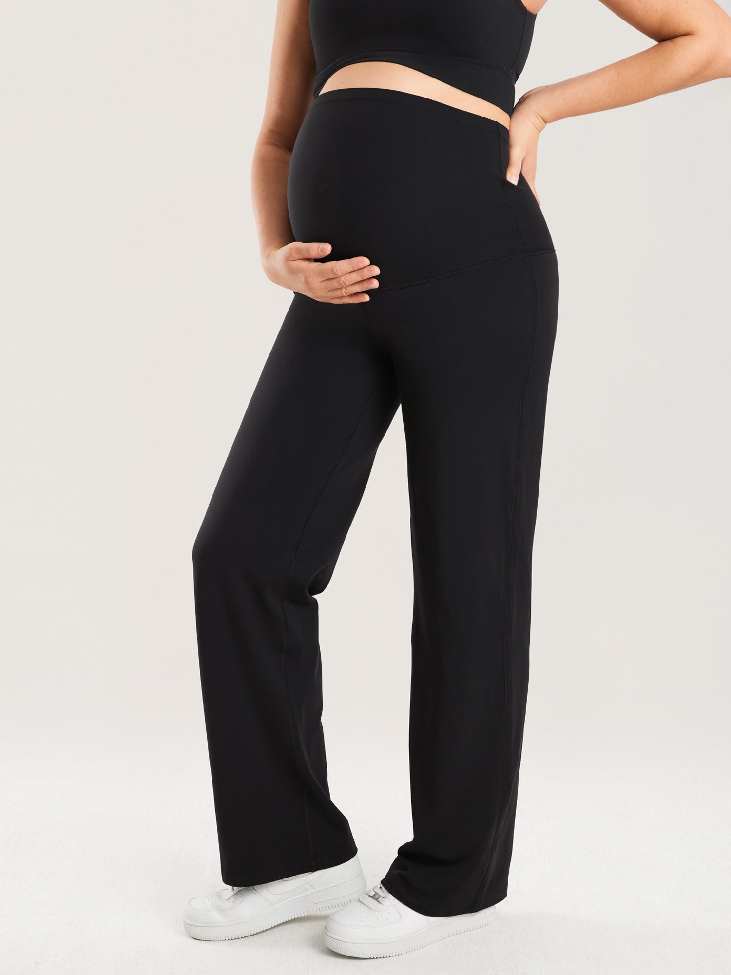 Natrelax® Maternity Wide Leg Pants 31" Black