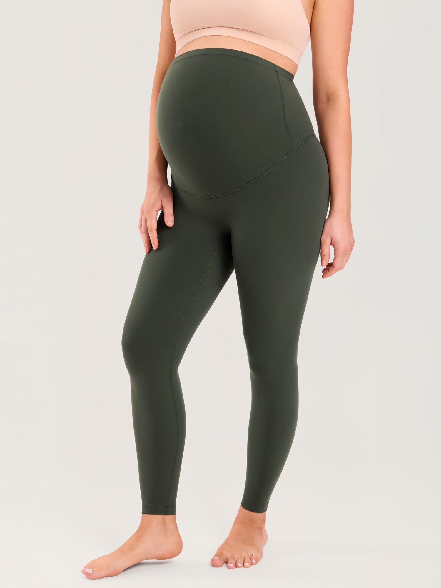 Natrelax® No Front Seam Maternity Leggings 25" Aspen Olive