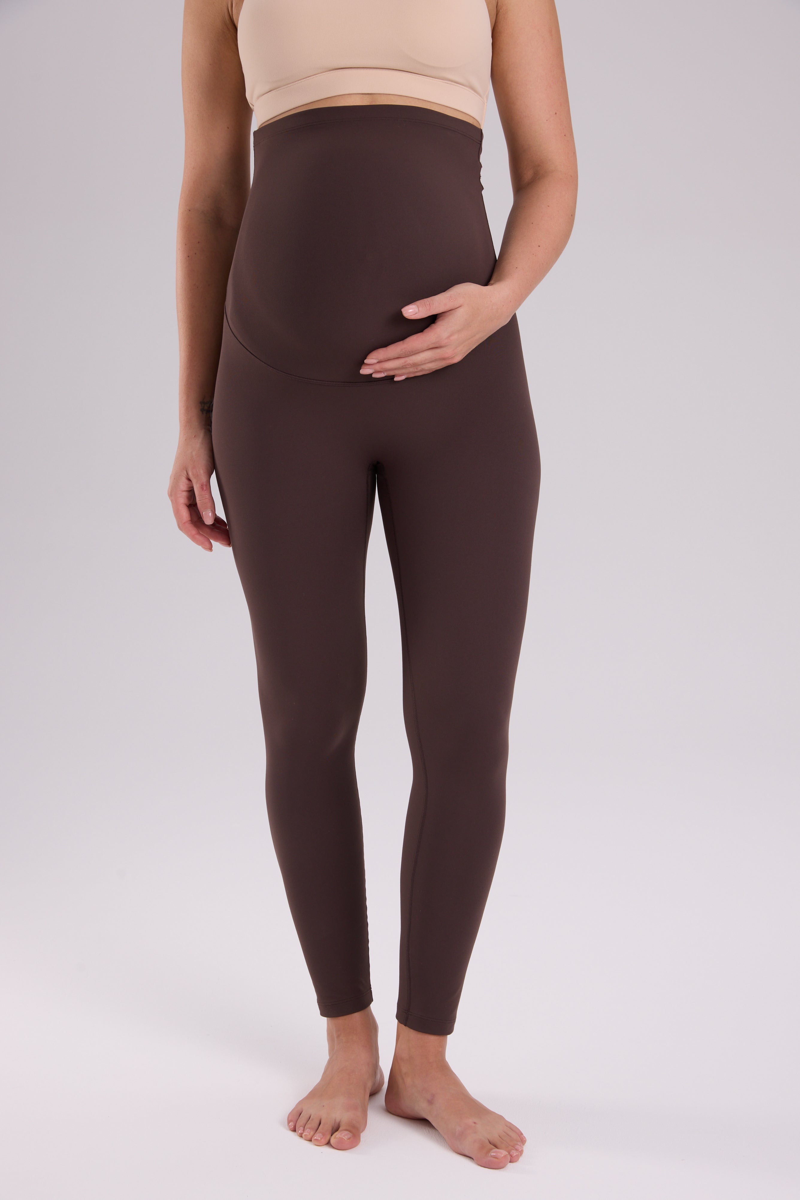 Natrelax® No Front Seam Maternity Leggings 25" Clay Brown