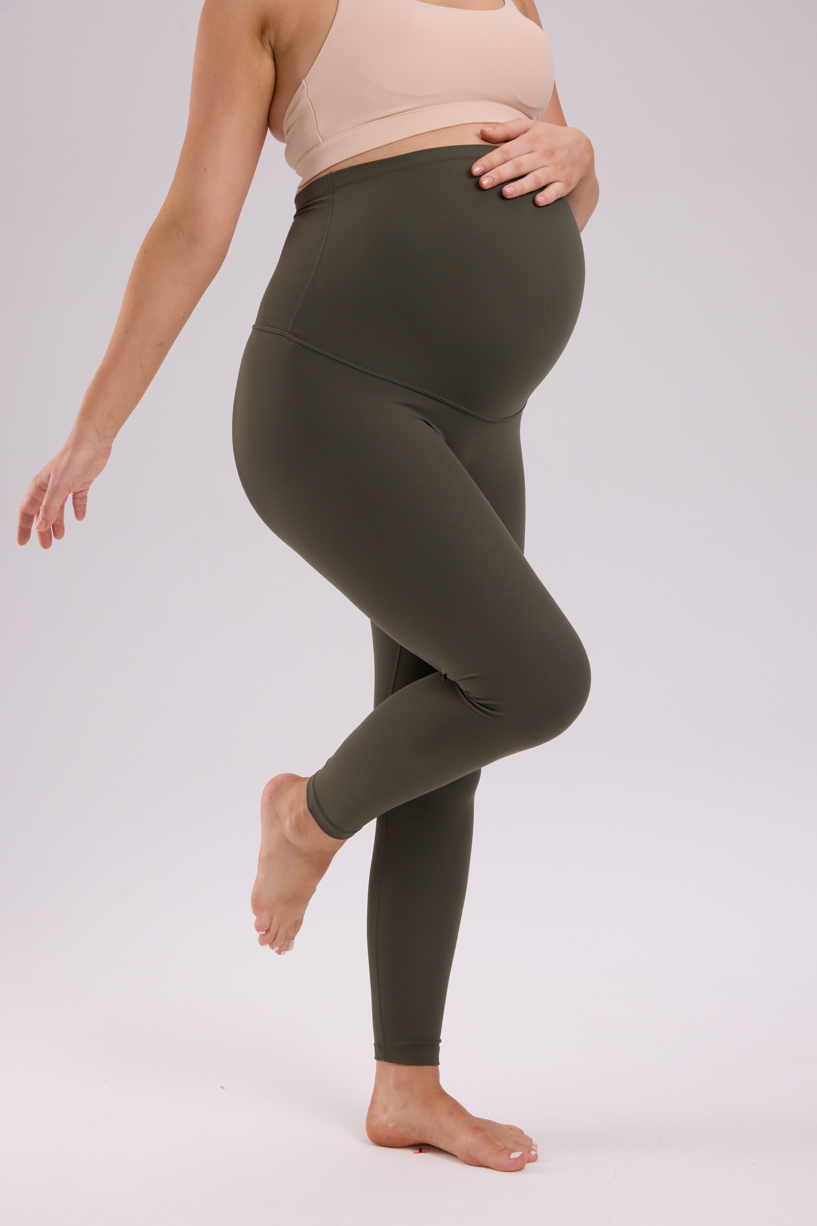 Natrelax® No Front Seam Maternity Leggings 25" Aspen Olive