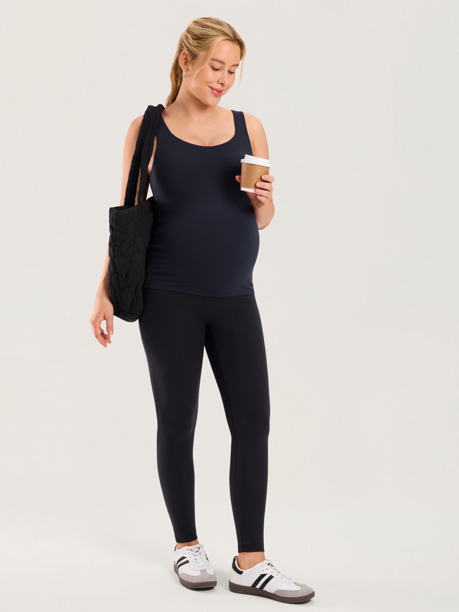 Natrelax® Seamless-Front Maternity Leggings 25" Black