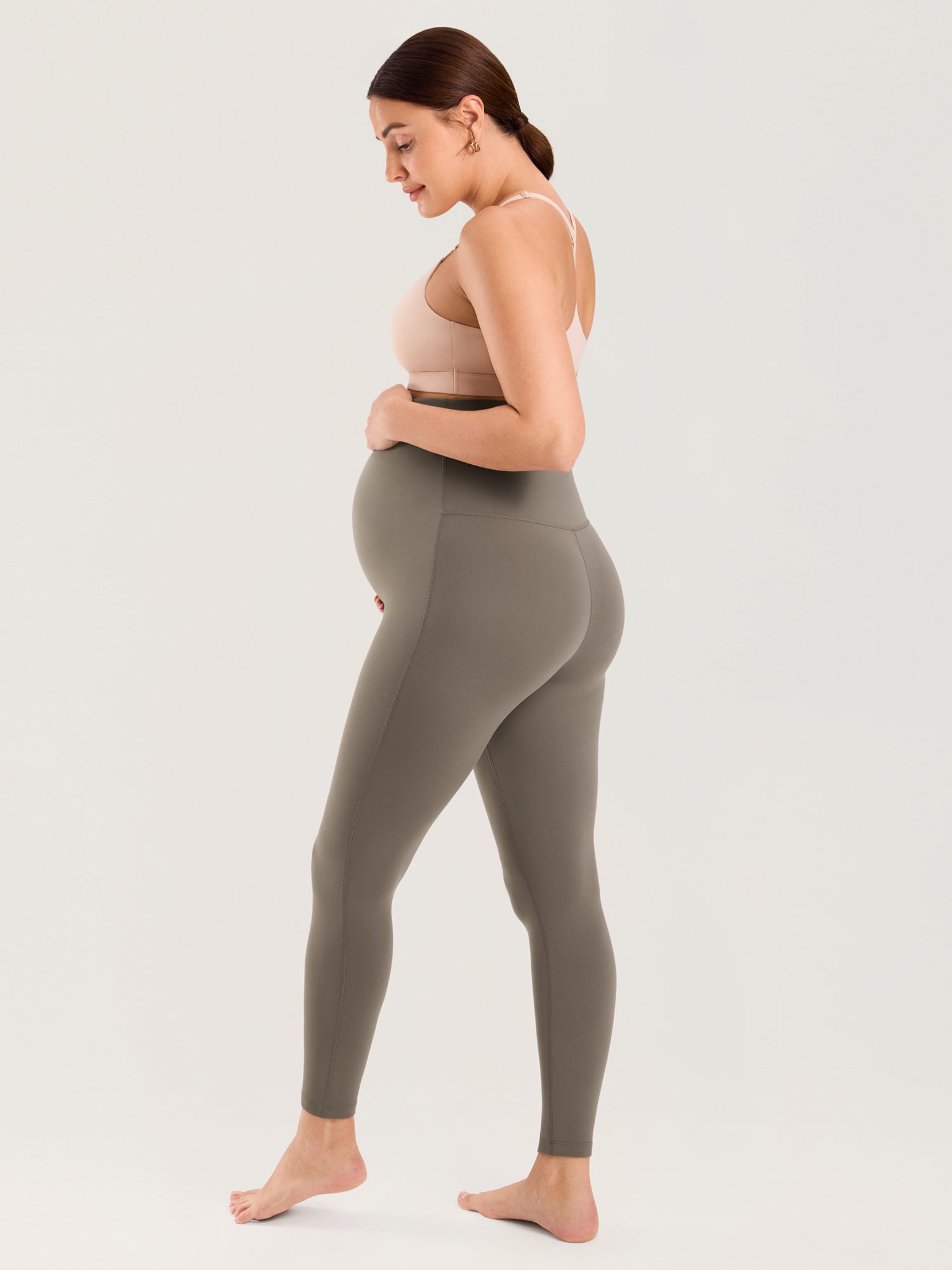 Natrelax® Seamless-Front Maternity Leggings 25" Nomad Grey