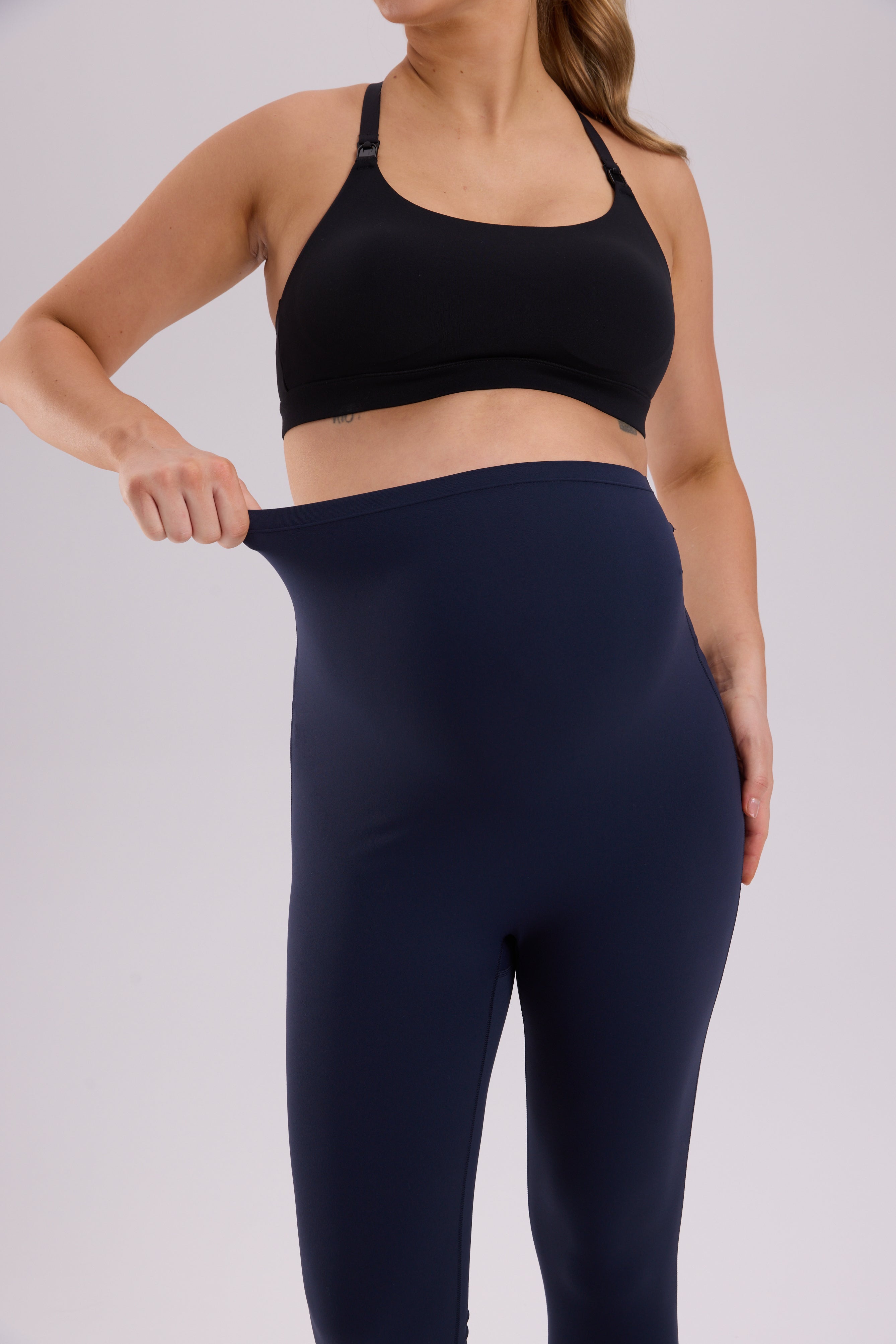 Natrelax® Seamless-Front Maternity Leggings 25" Twilight Blue