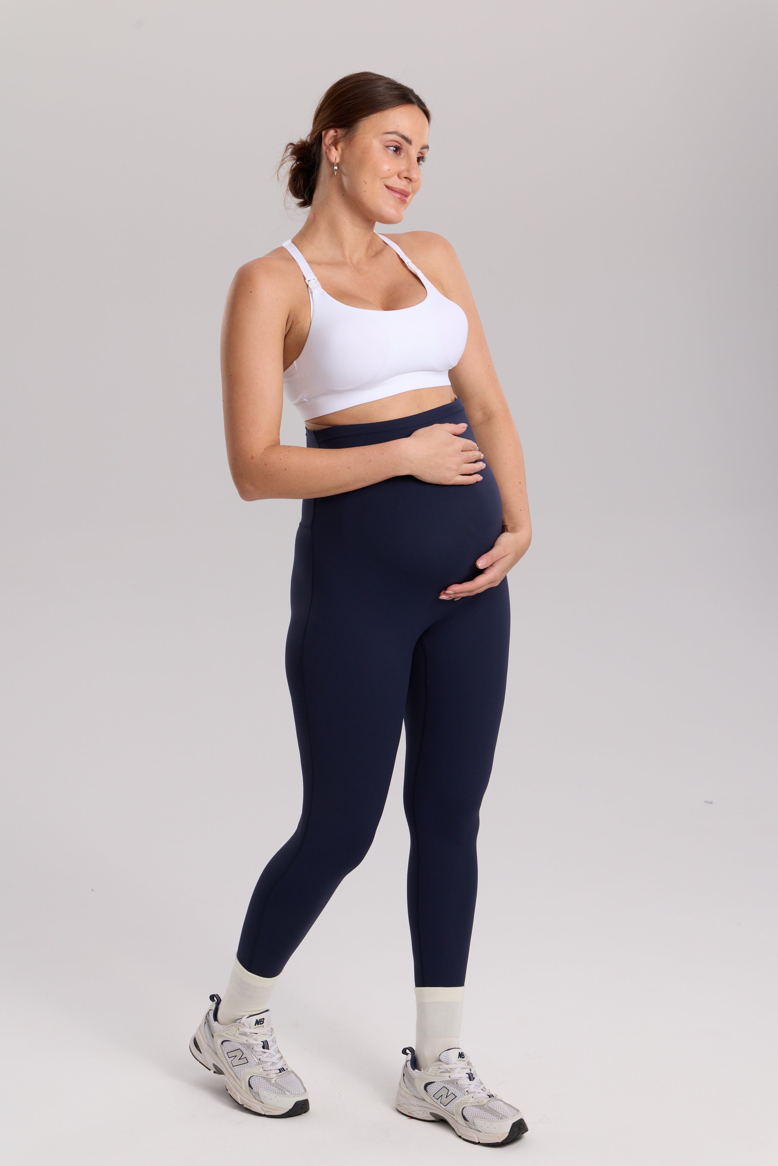 Natrelax® Seamless-Front Maternity Leggings 25" Twilight Blue