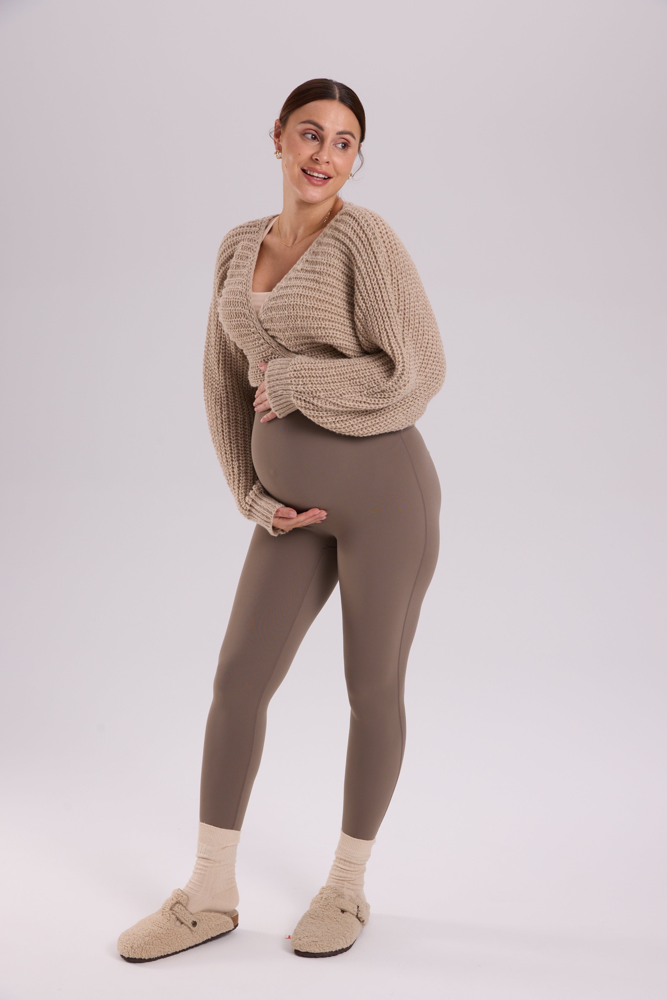 Natrelax® Seamless-Front Maternity Leggings 25" Nomad Grey