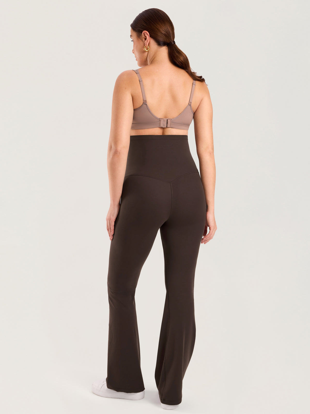 Natrelax® No Front Seam Maternity Flare Leggings 31.5" Clay Brown