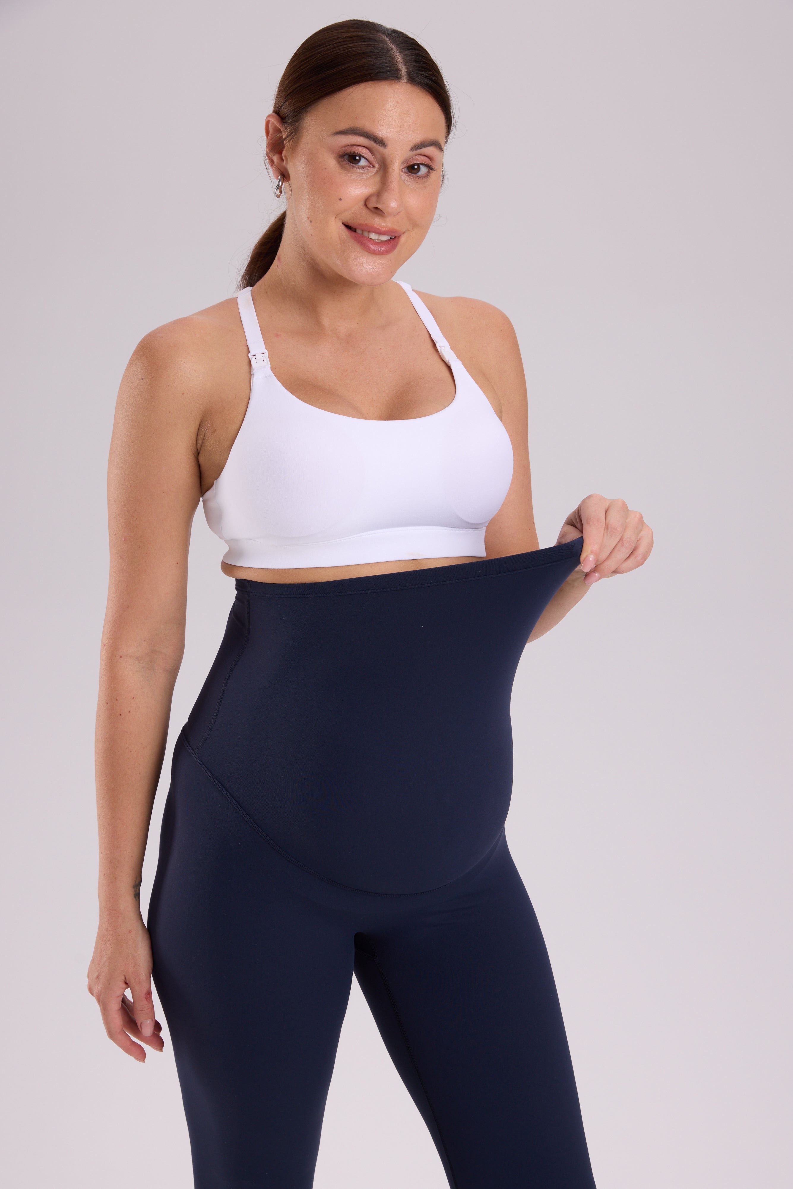 Natrelax® No Front Seam Maternity Flare Leggings 31.5" Twilight Blue