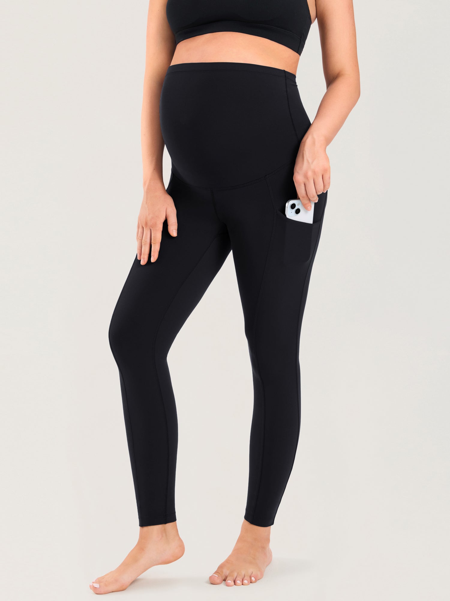 Natrelax® Maternity Leggings with Pockets 25" Black