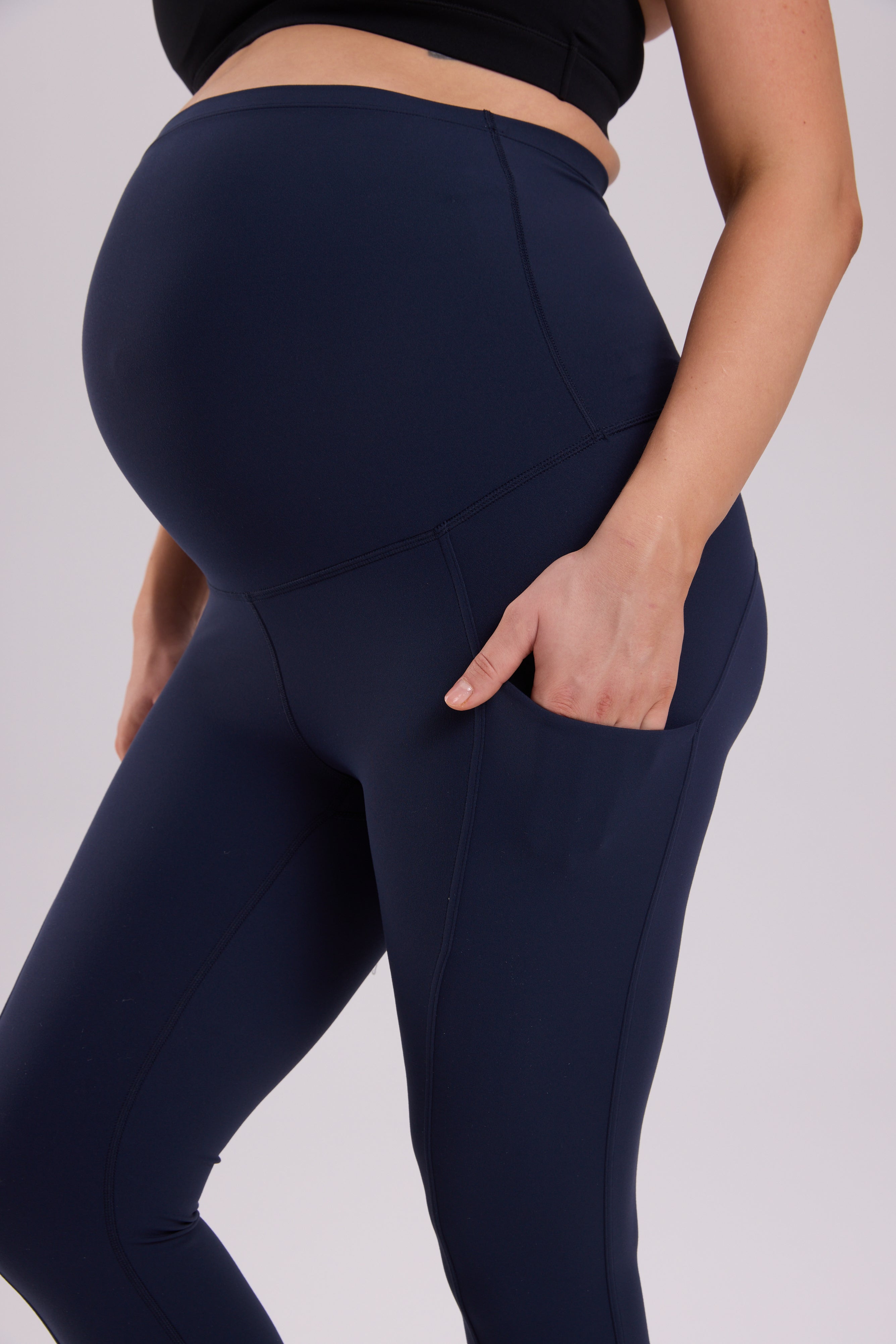 Natrelax® Maternity Leggings with Pockets 25" Twilight Blue