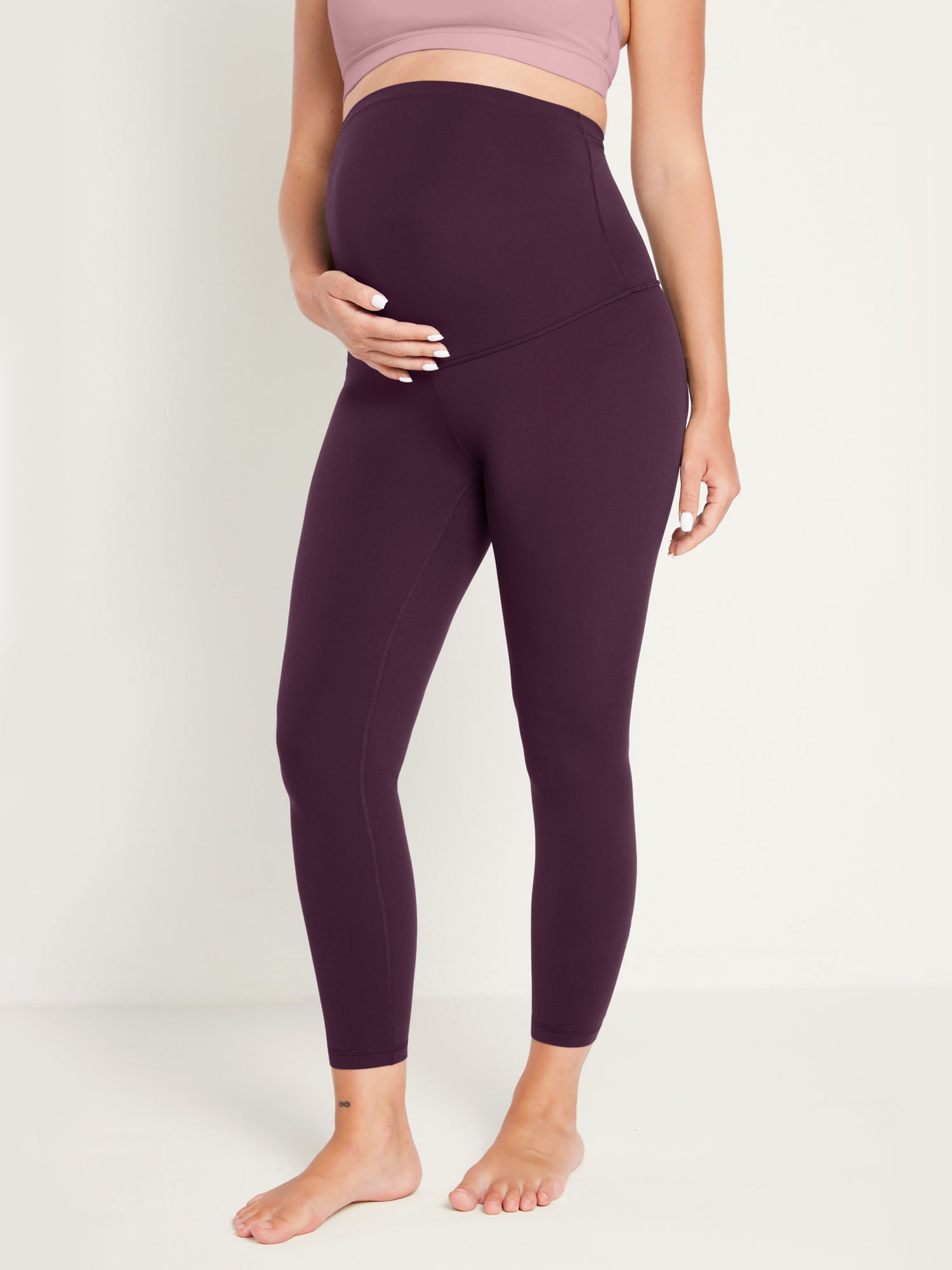 Natrelax® Maternity Leggings 25" - Super High Waist Deep Purple