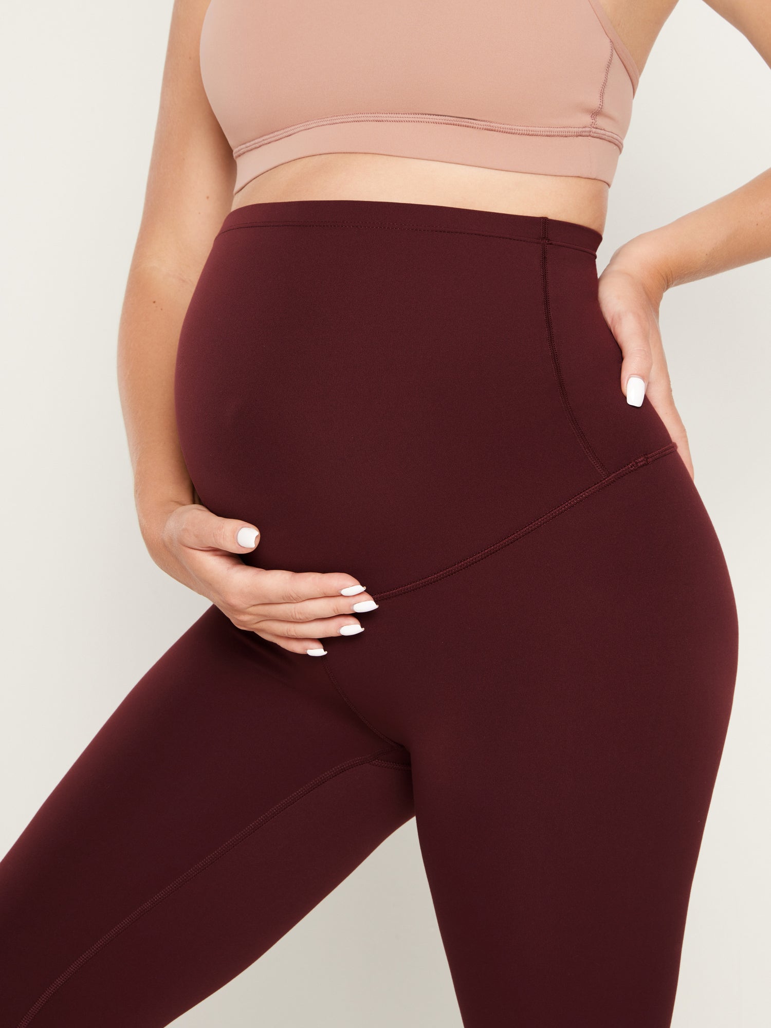 Natrelax® Maternity Leggings 28" - Super High Waist Red Merlot