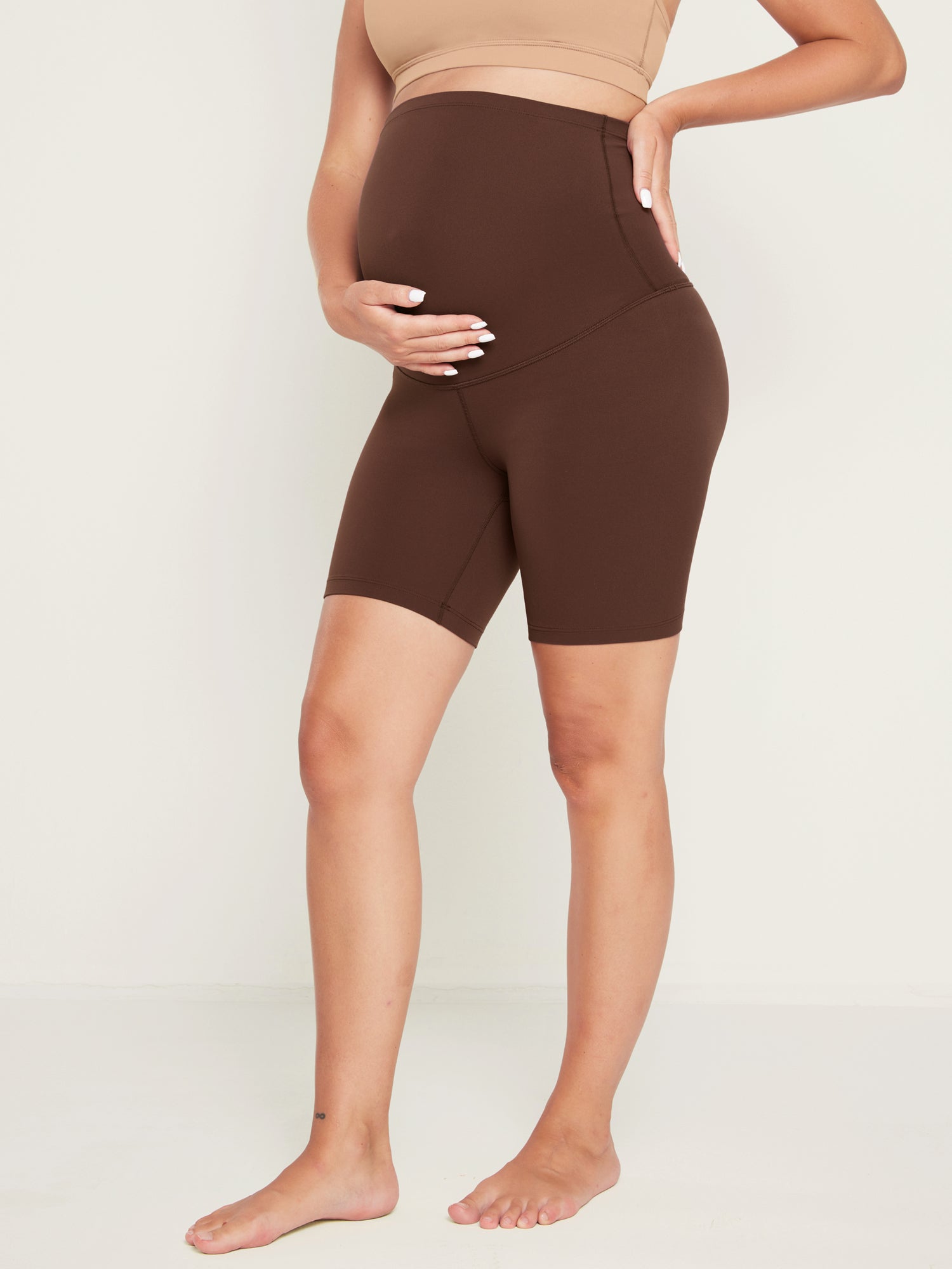 Natrelax® Maternity Leggings 6" - Super High Waist Coffee Brown