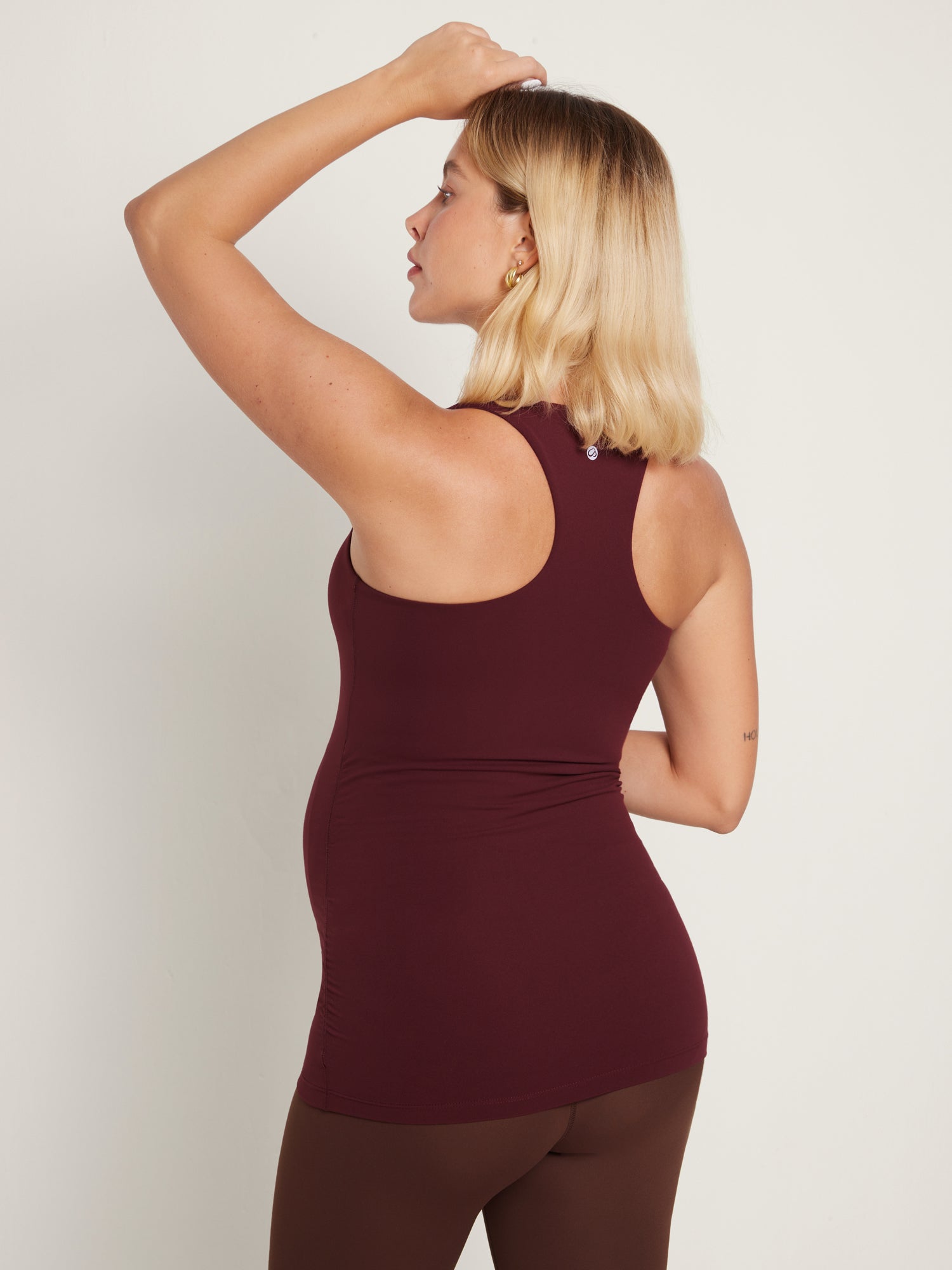 Natrelax® Racerback Maternity Tank - Ruched Sides Red Merlot