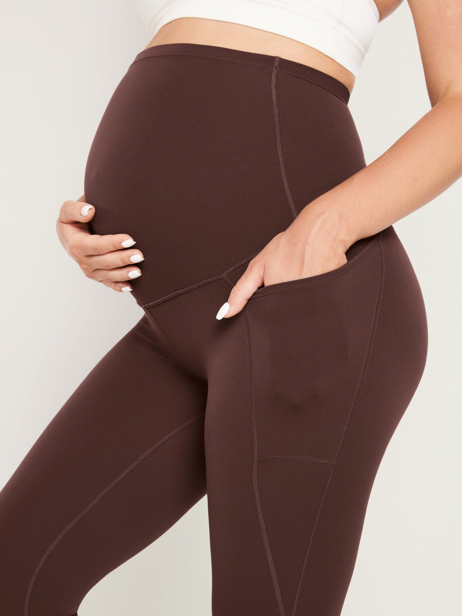 Natrelax® Maternity Leggings 25" - With Pockets Taupe